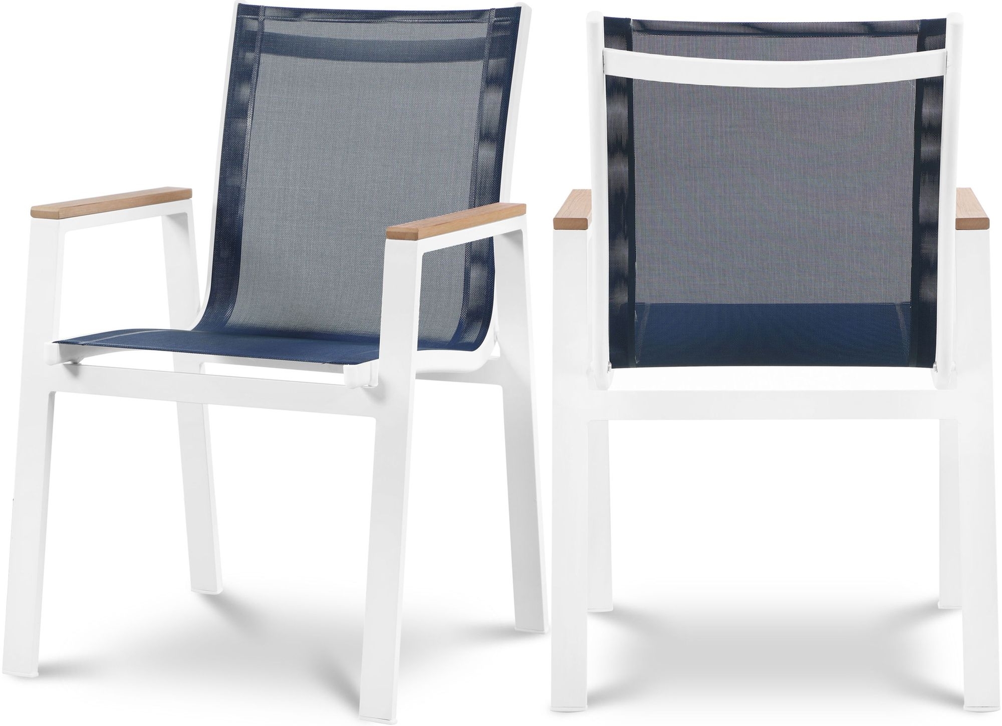 Nizuc Outdoor Patio Mesh Waterproof Fabric Dining Arm Chair with Aluminum Frame