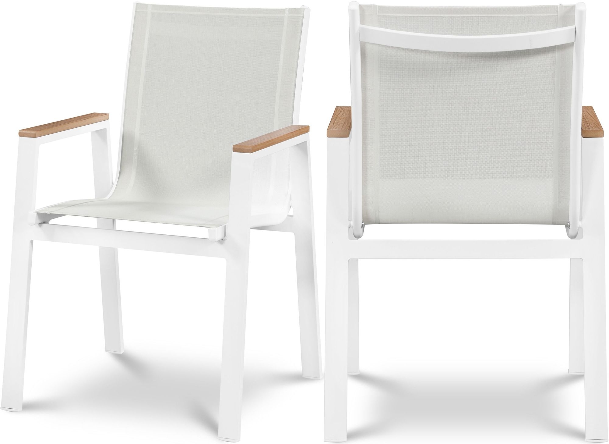 Nizuc Outdoor Patio Mesh Waterproof Fabric Dining Arm Chair with Aluminum Frame