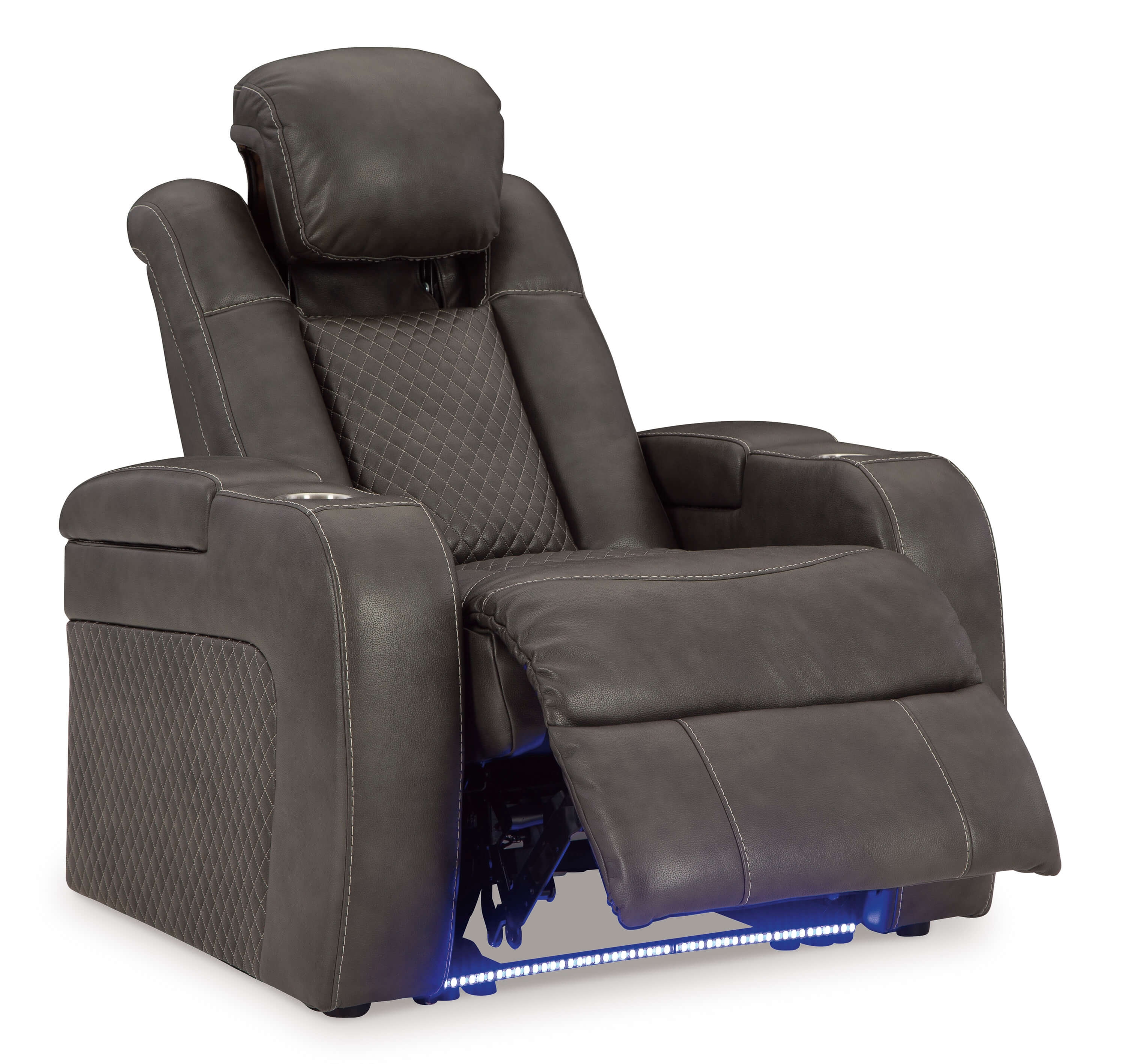 Fyne-Dyme Polyester Power Reclining Chair with Blue LED