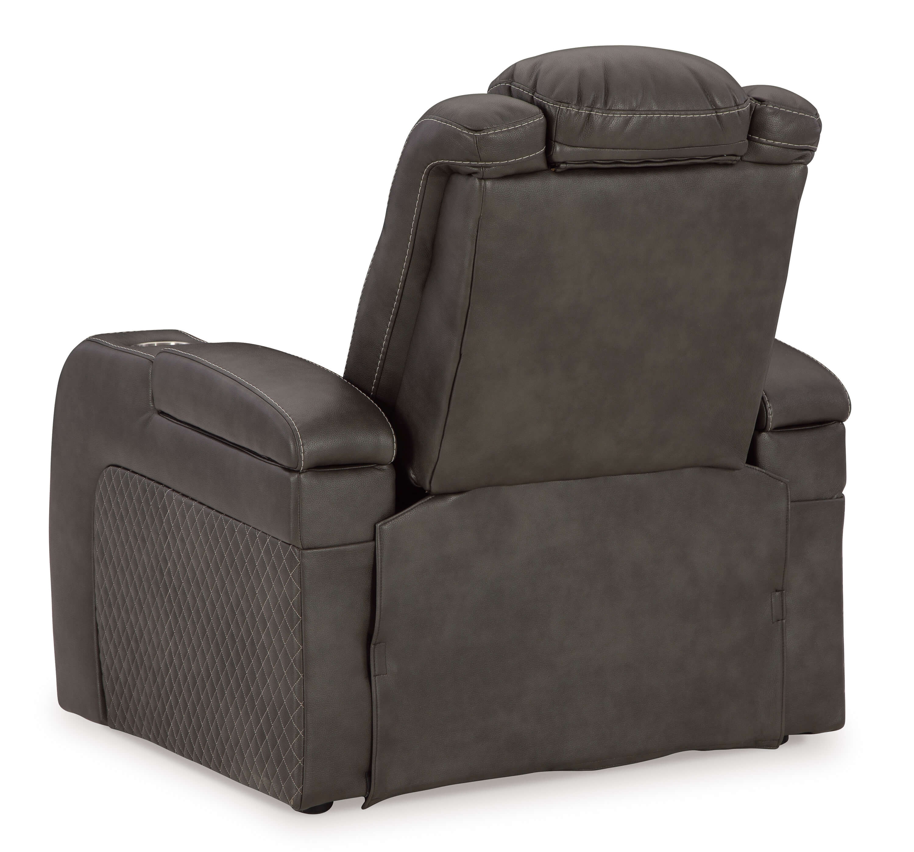 Fyne-Dyme Polyester/PU Power Reclining Chair w/Ambient Blue LED Lighting