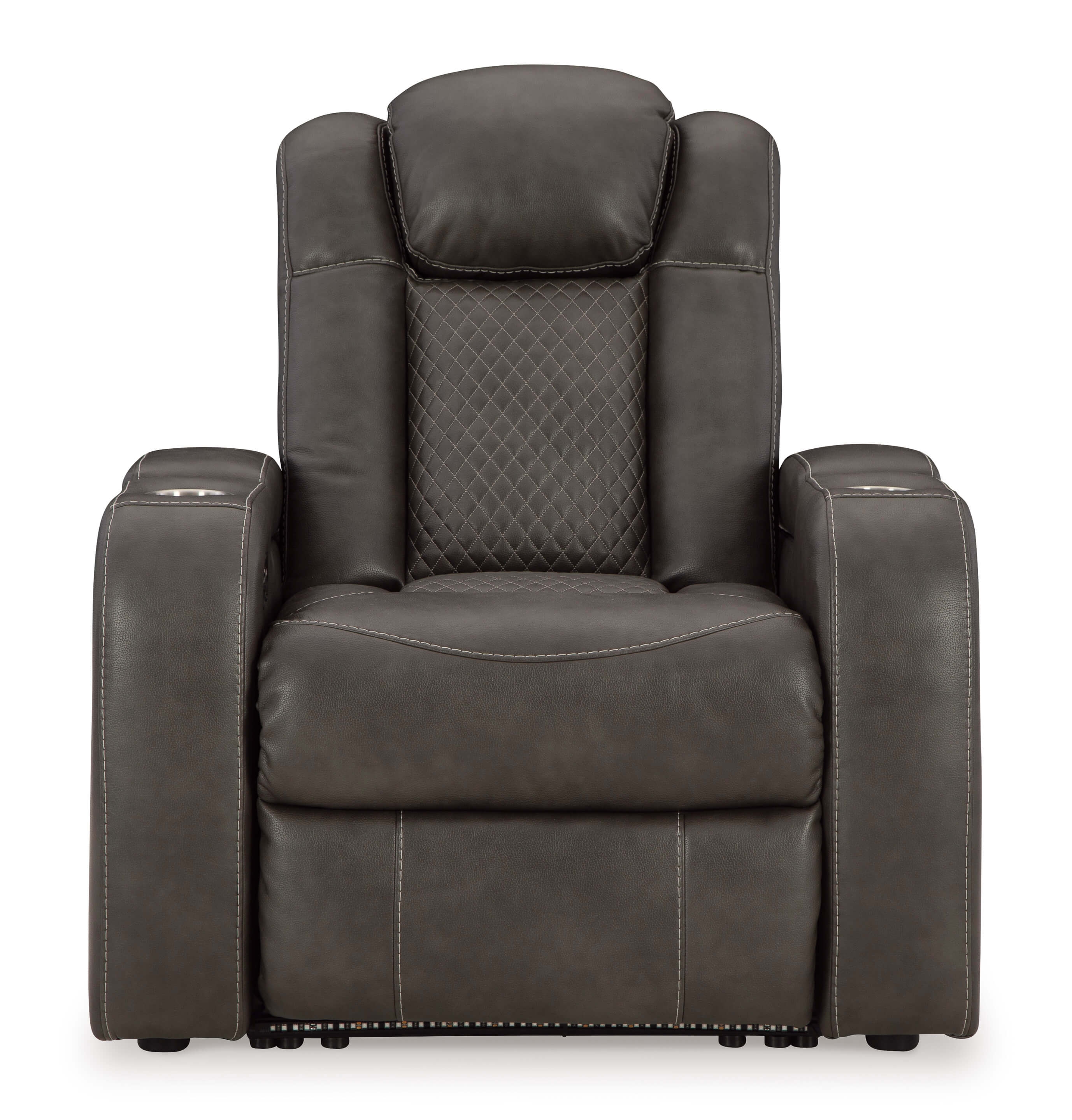 Fyne-Dyme Polyester/PU Power Reclining Chair w/Ambient Blue LED Lighting