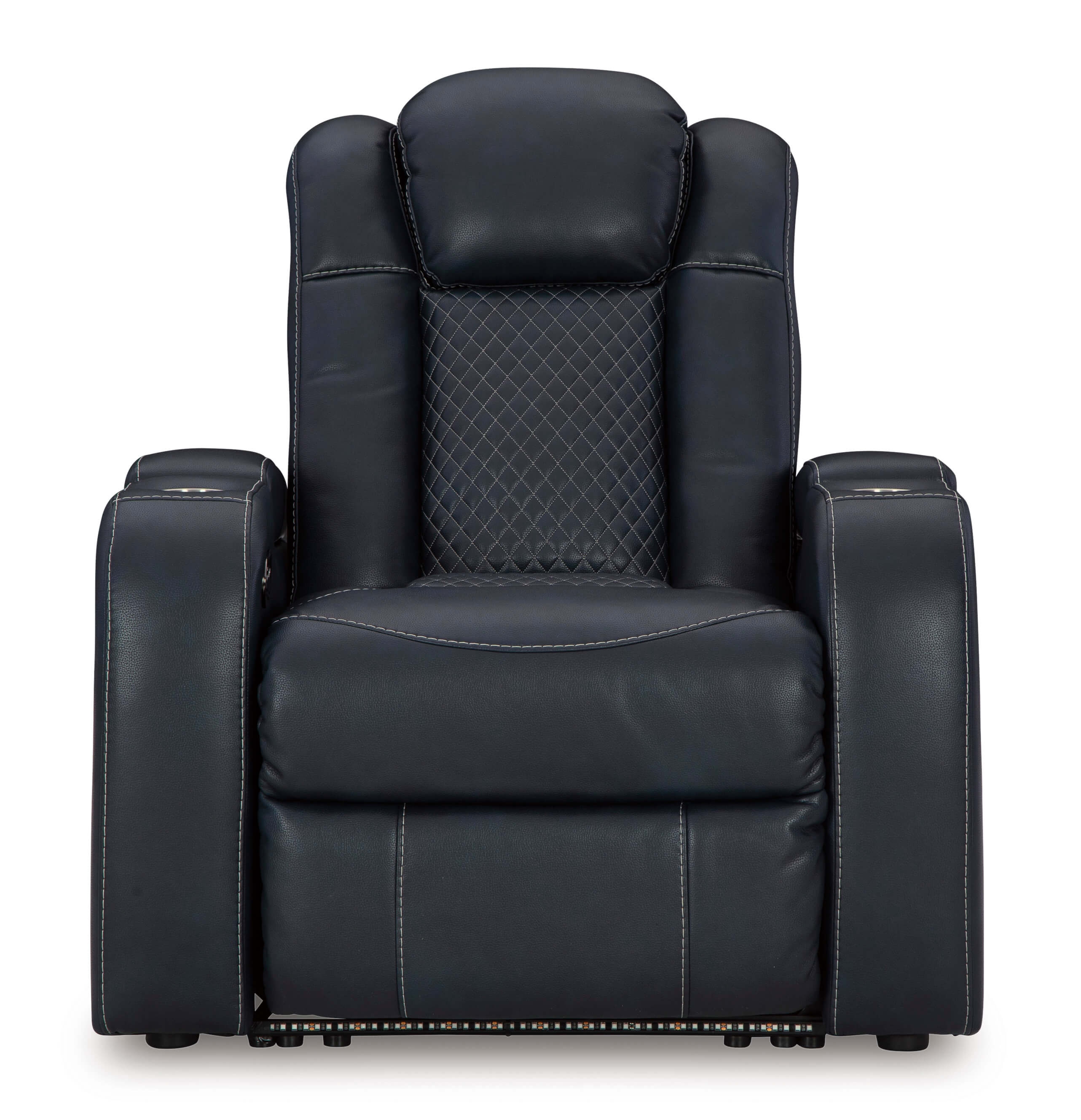 Fyne-Dyme Polyester/PU Power Reclining Chair w/Ambient Blue LED Lighting