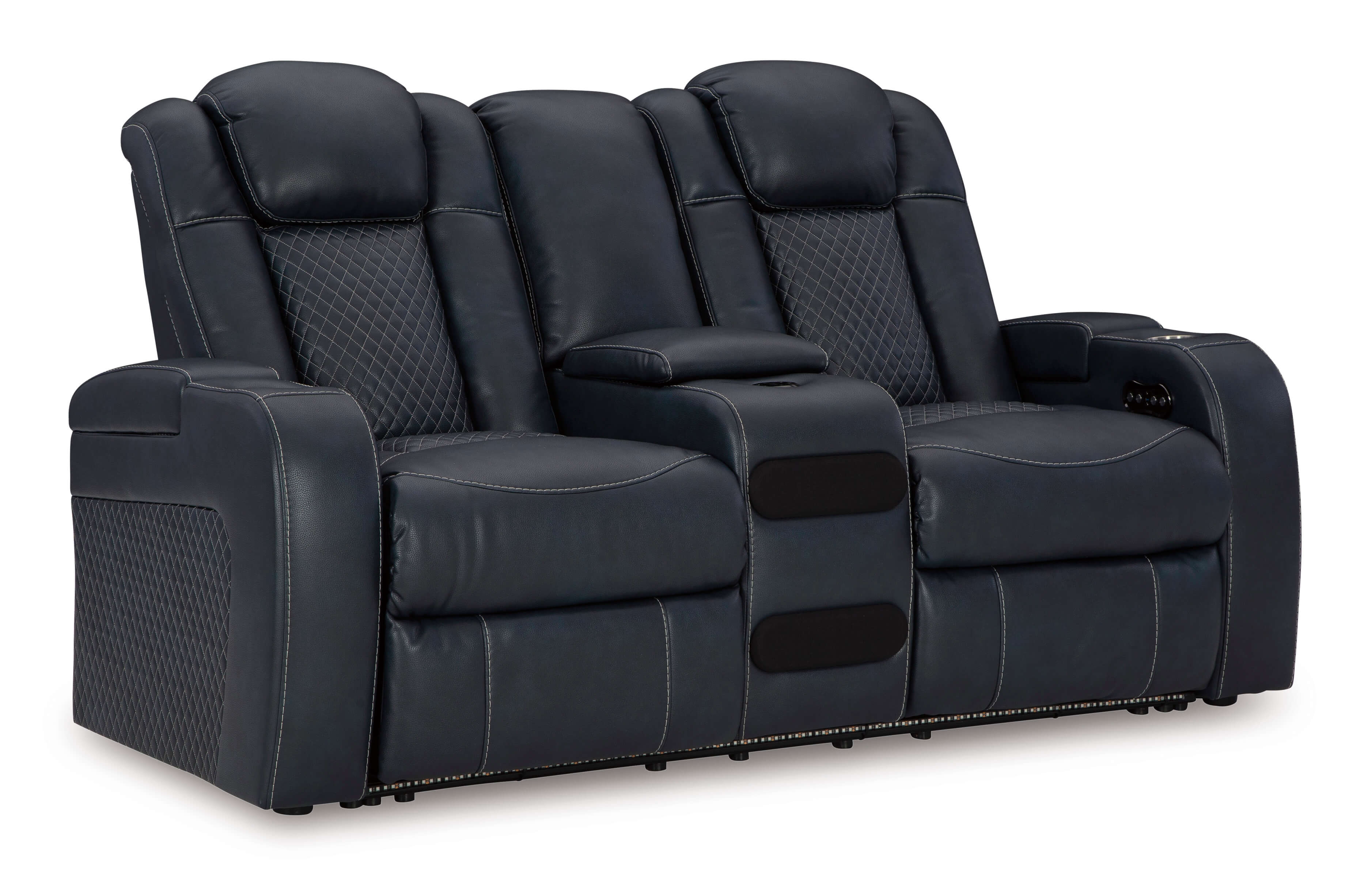 Ashley Fyne-Dyme Polyester Loveseat - Sapphire