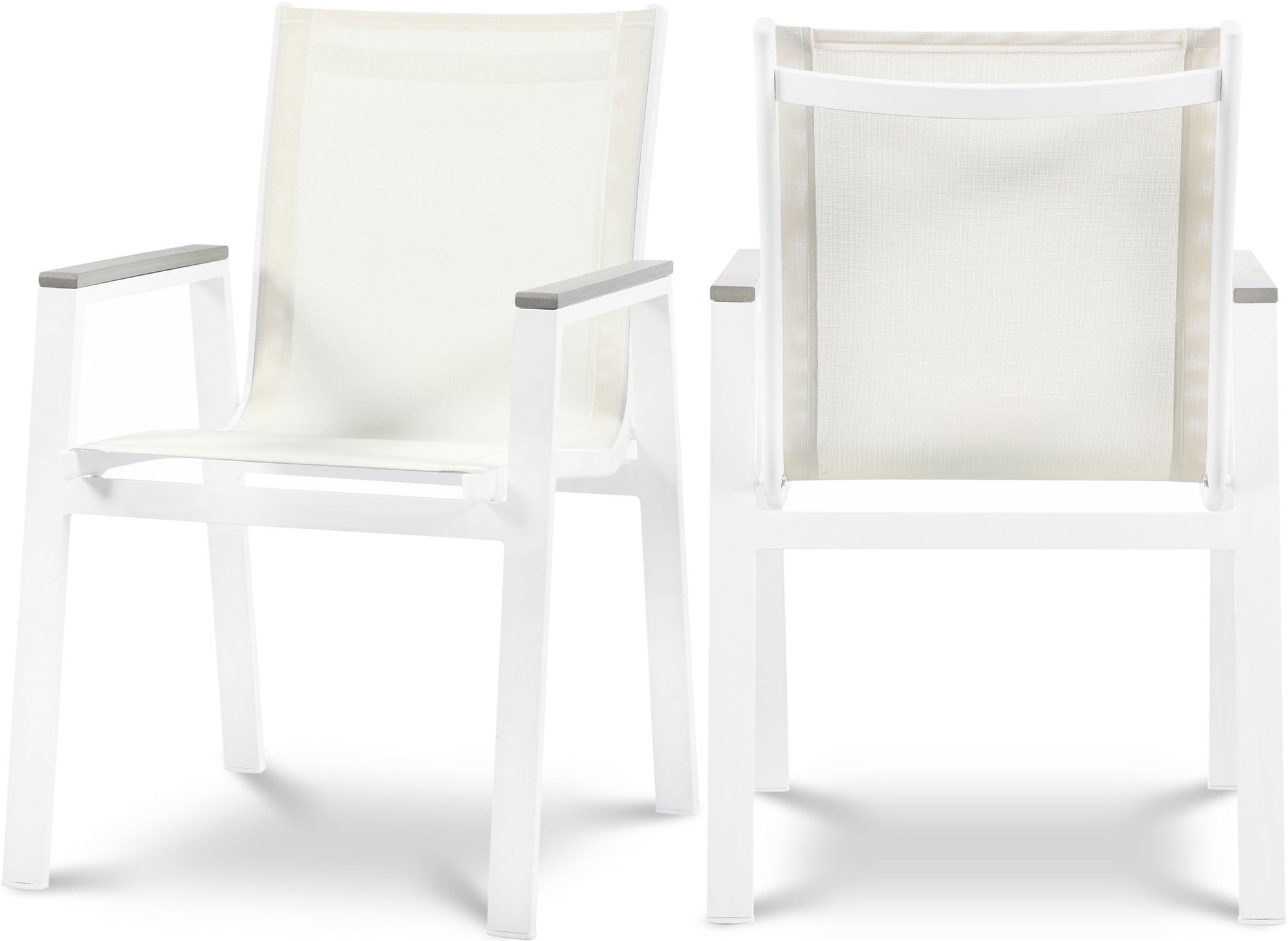 Nizuc Outdoor Patio Mesh Waterproof Fabric Dining Arm Chair with Aluminum Frame