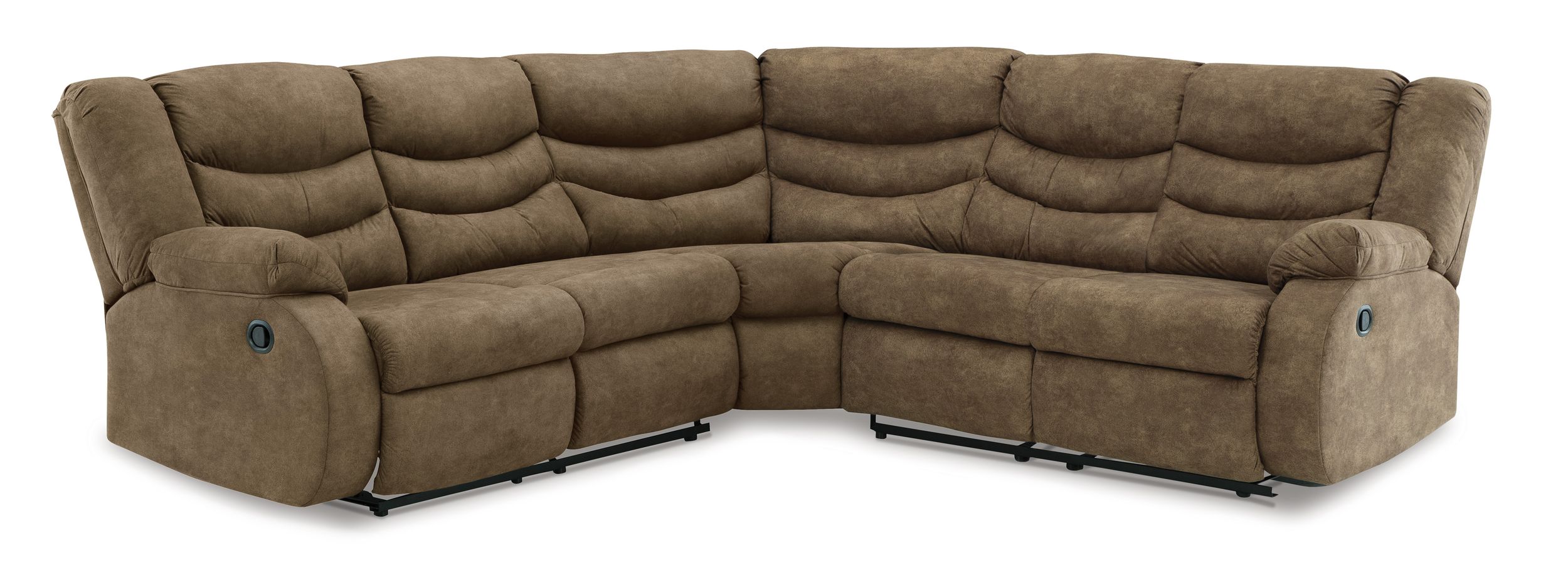 Partymate 2-Piece Faux Leather L-Shaped Reclining Sectional Sofa