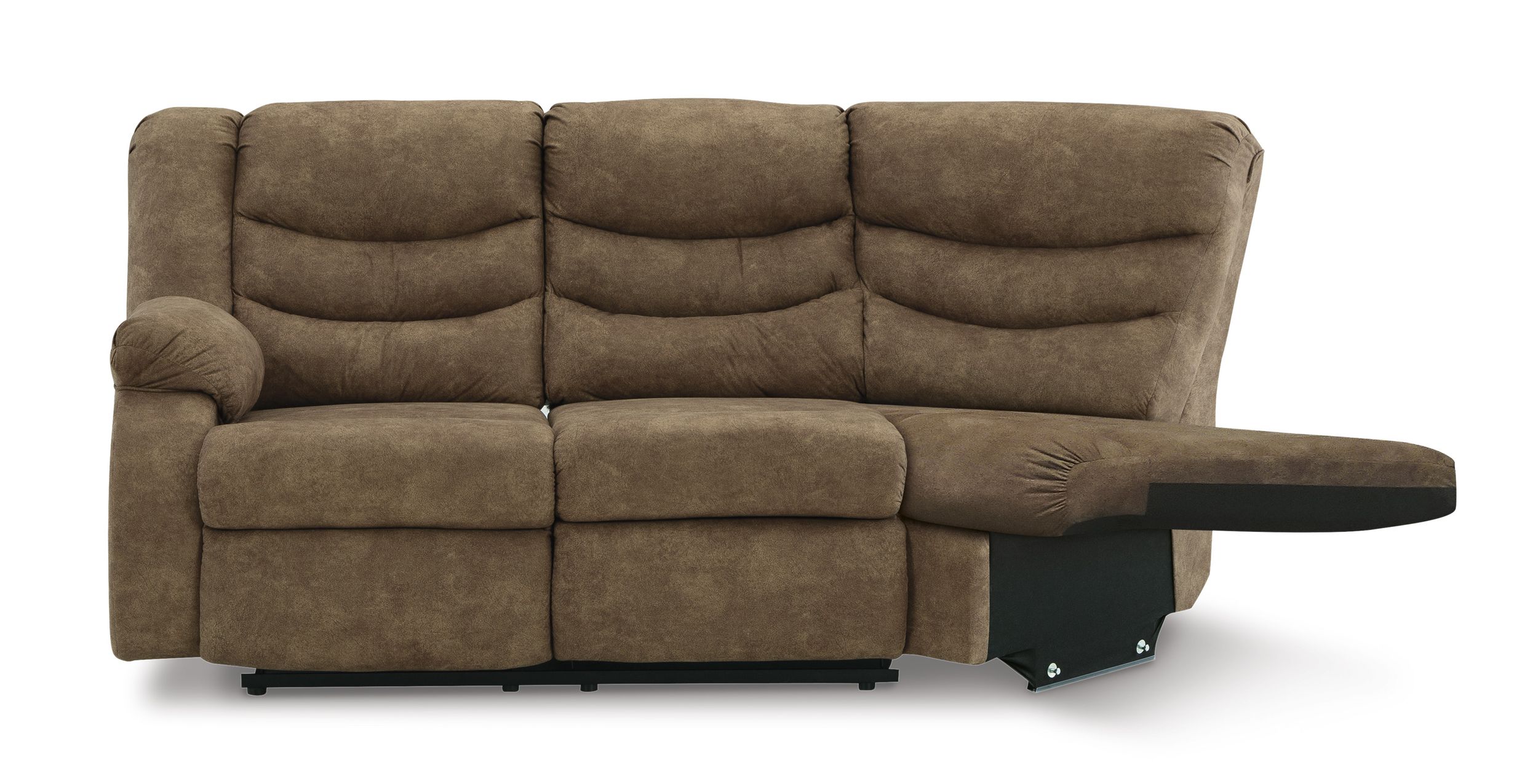 Partymate 2-Piece Faux Leather L-Shaped Reclining Sectional Sofa w/Console