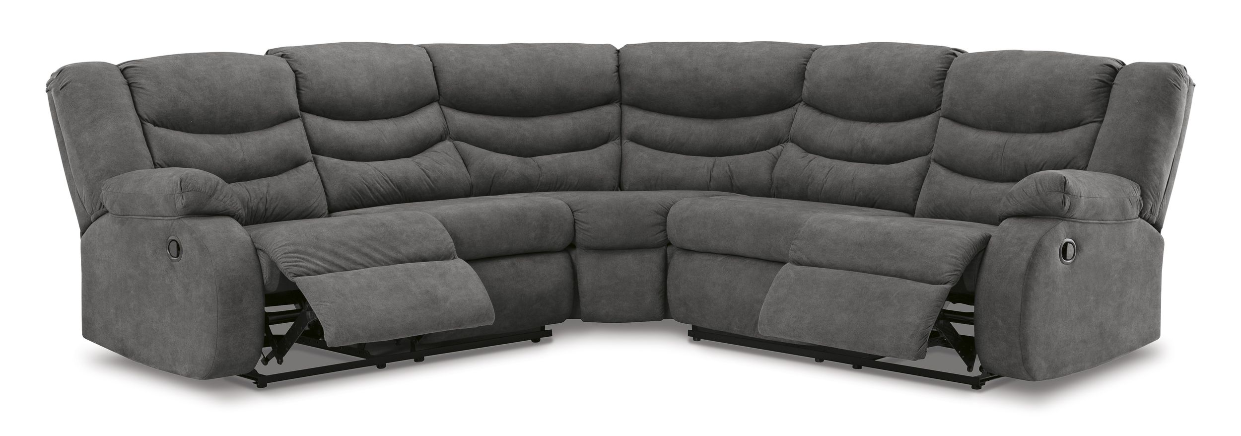 Partymate 2-Piece Faux Leather L-Shaped Reclining Sectional Sofa