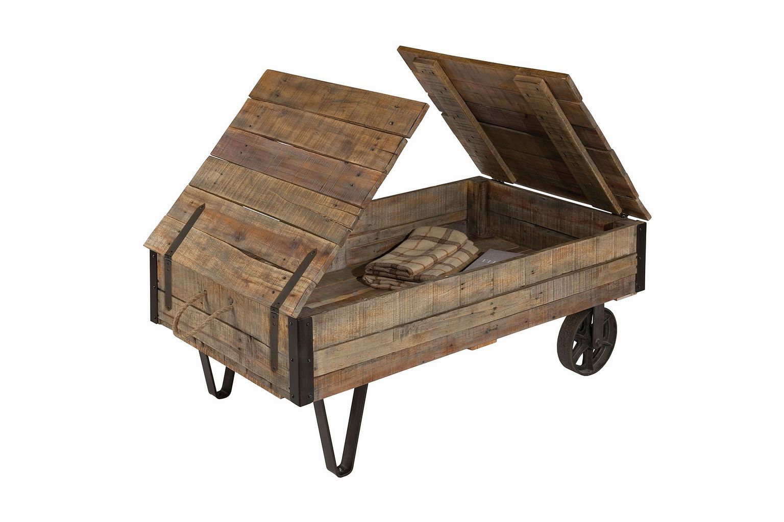 Modern Classics Rectangular Industral Cart Cocktail Table