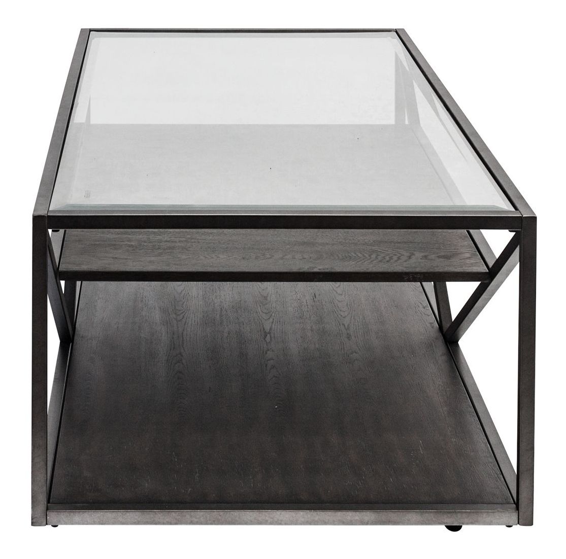 Arista Rectangular Metal/Glass Top Cocktail Table w/Casters