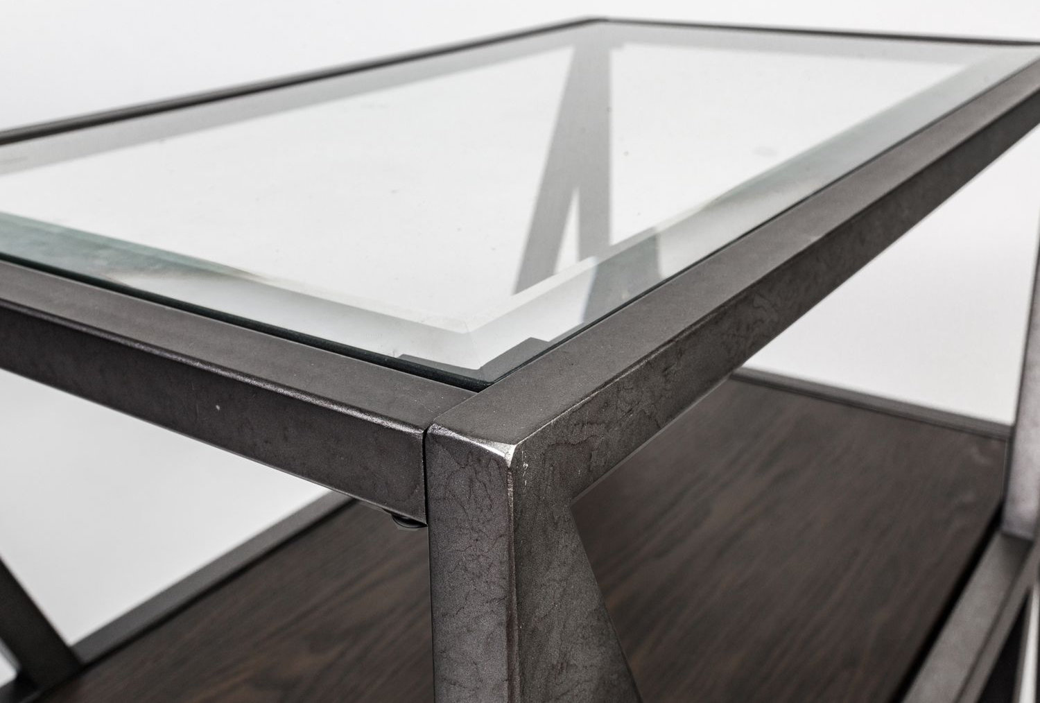 Arista Rectangular Metal/Glass Top Cocktail Table w/Casters