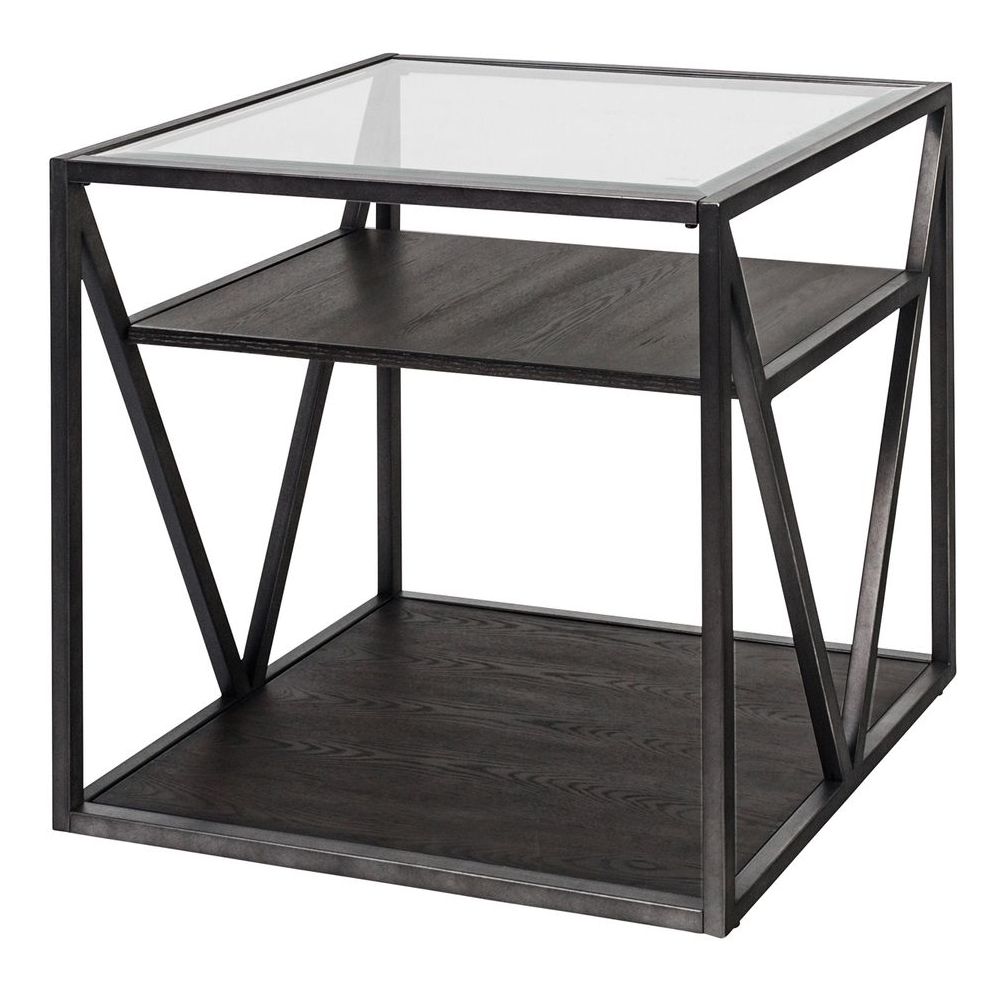 Arista Metal & Glass Cocktail Table Set with Casters