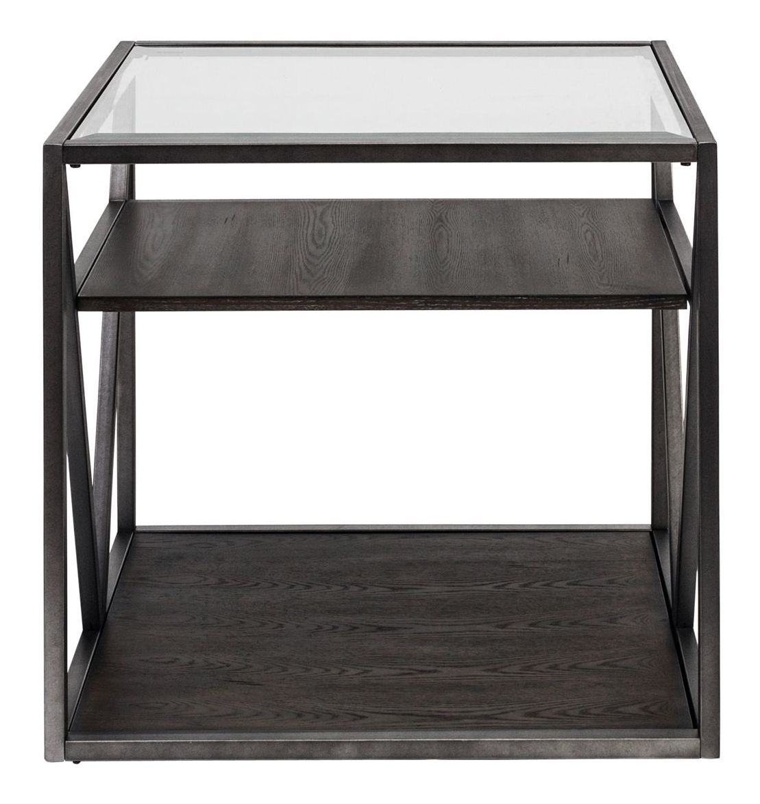 Arista Metal & Glass Cocktail Table Set with Casters