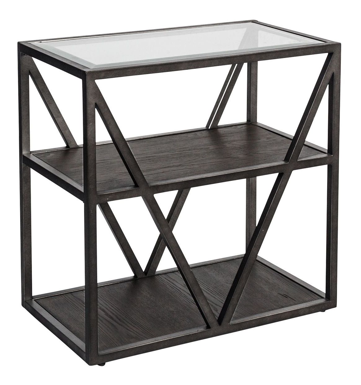 Arista Metal & Glass Cocktail Table Set with Casters