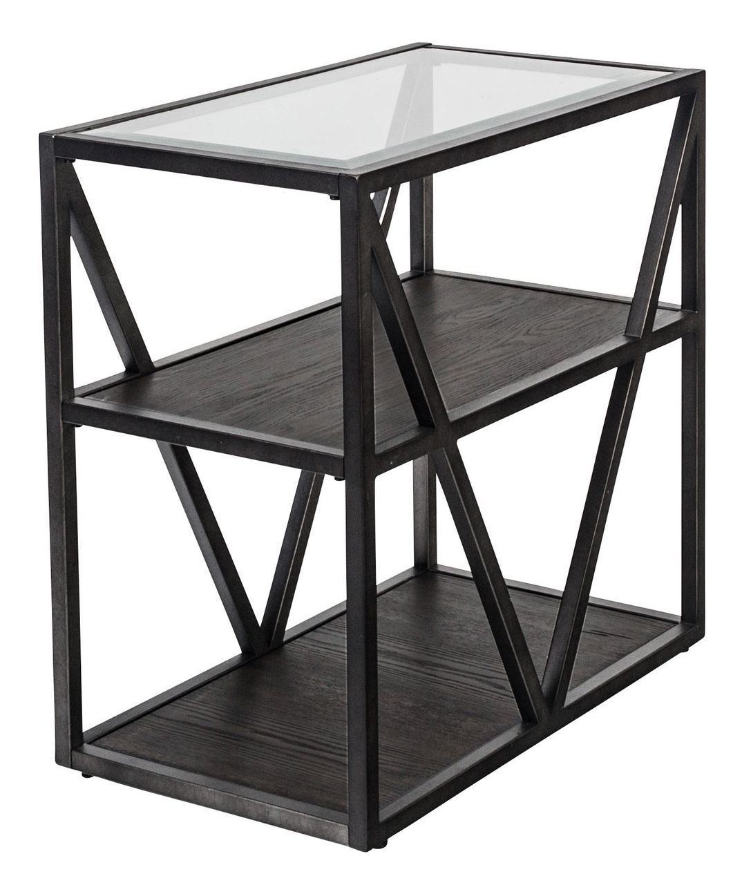 Arista Metal & Glass Cocktail Table Set with Casters