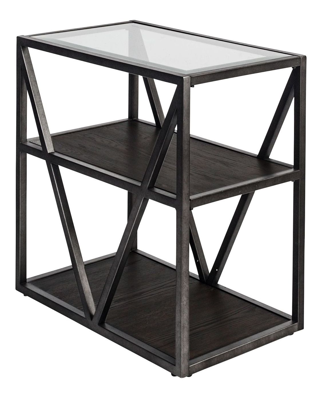 Arista Metal & Glass Cocktail Table Set with Casters
