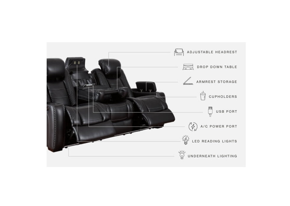 Party Time Black Leatherette Sofa Information