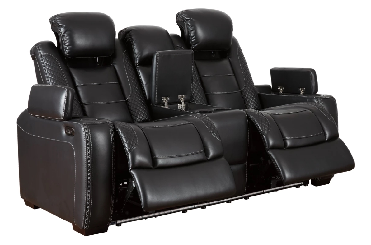 Ashley SM Party Time Leatherette Power Reclining Loveseat w/Headrest