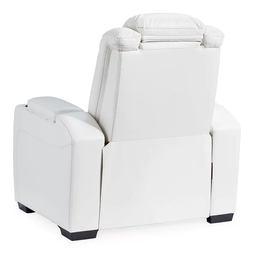 Party Time Leatherette Power Recliner w/Headrest