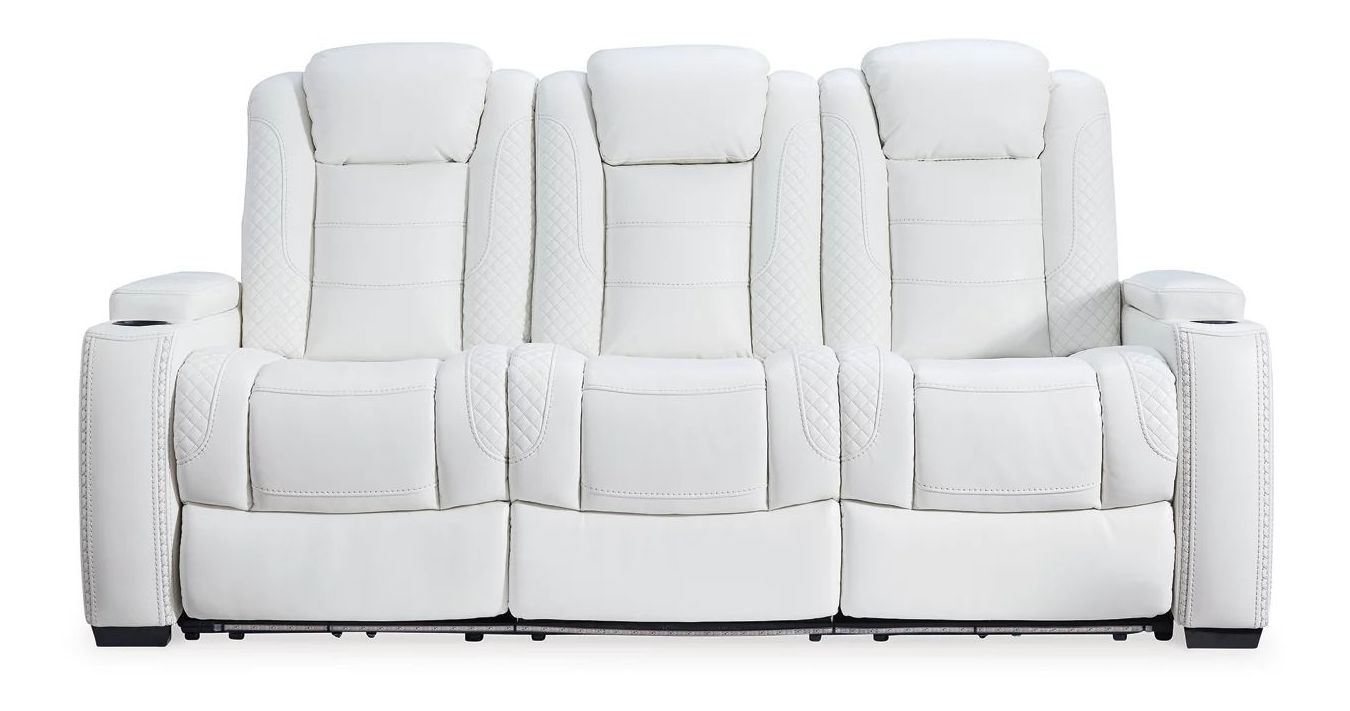 Ashley SM Party Time Leatherette Power Reclining Sofa w/Headrest