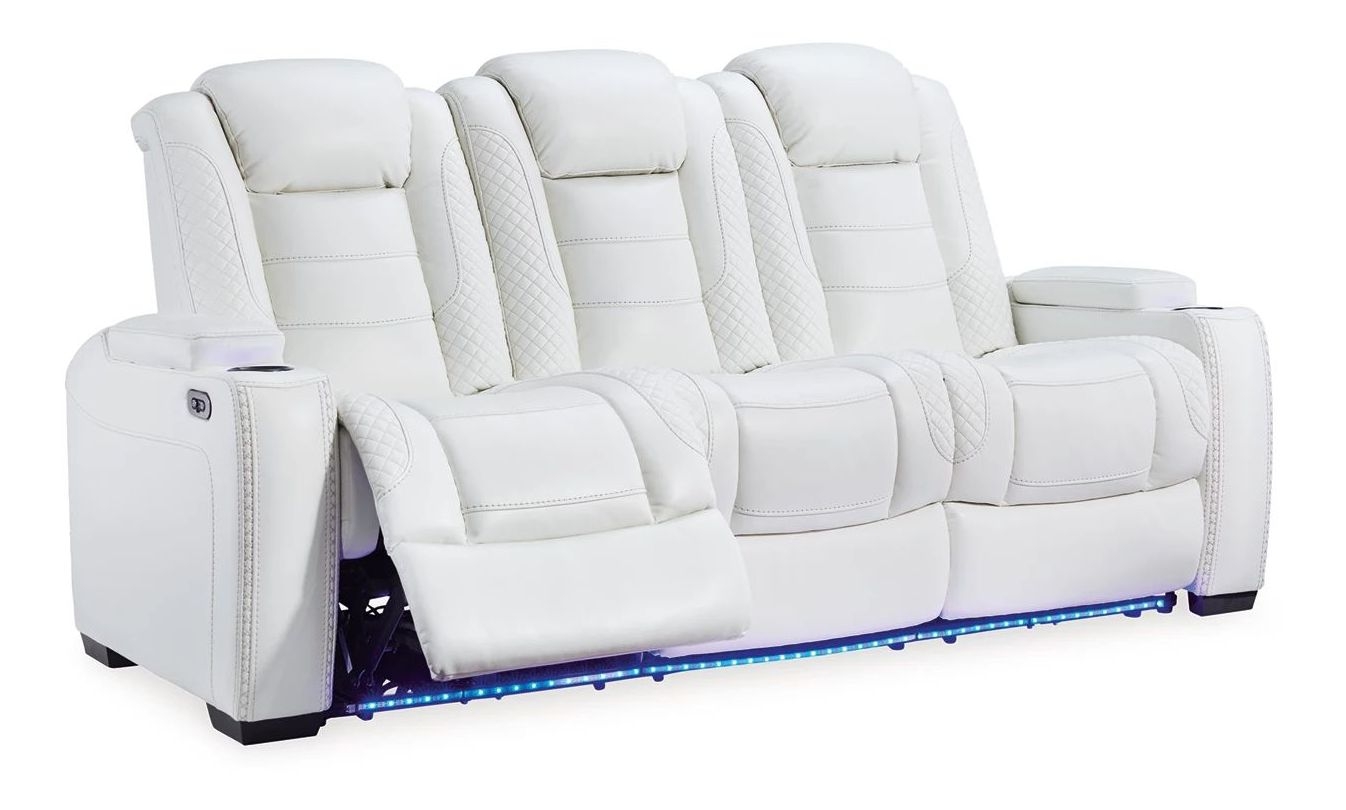 ashley party time recliner white