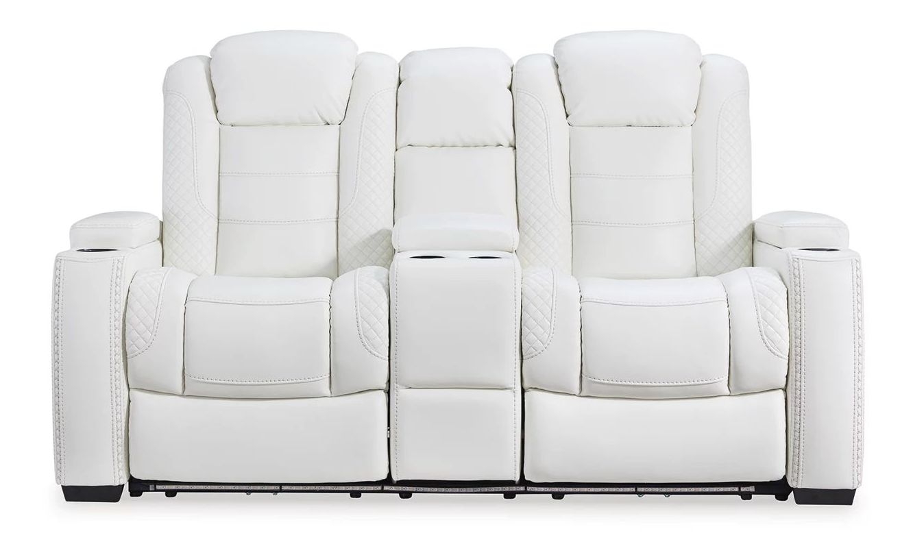 Ashley SM Party Time Leatherette Power Reclining Loveseat w/Headrest