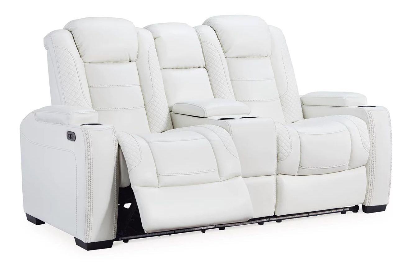 Ashley SM Party Time Leatherette Power Reclining Loveseat w/Headrest