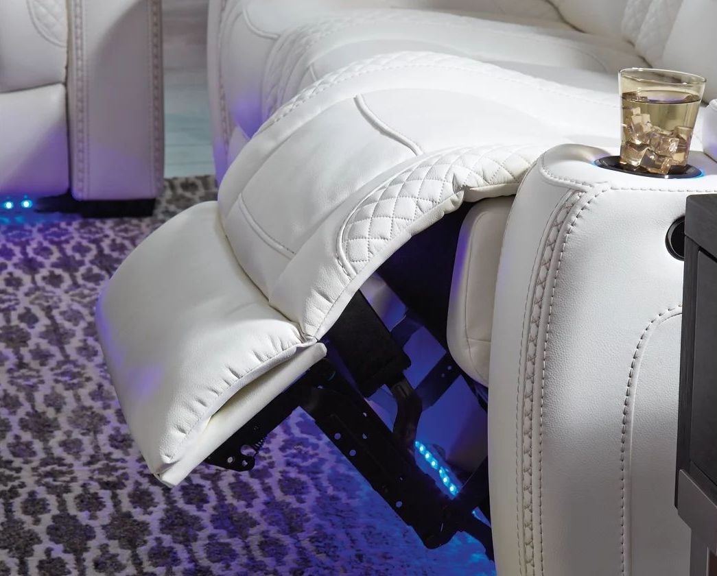 Ashley SM Party Time Leatherette Power Reclining Sofa w/Headrest