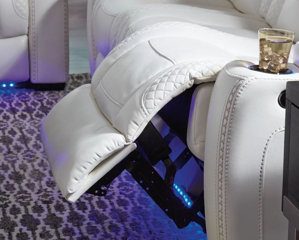 ashley party time sofa white
