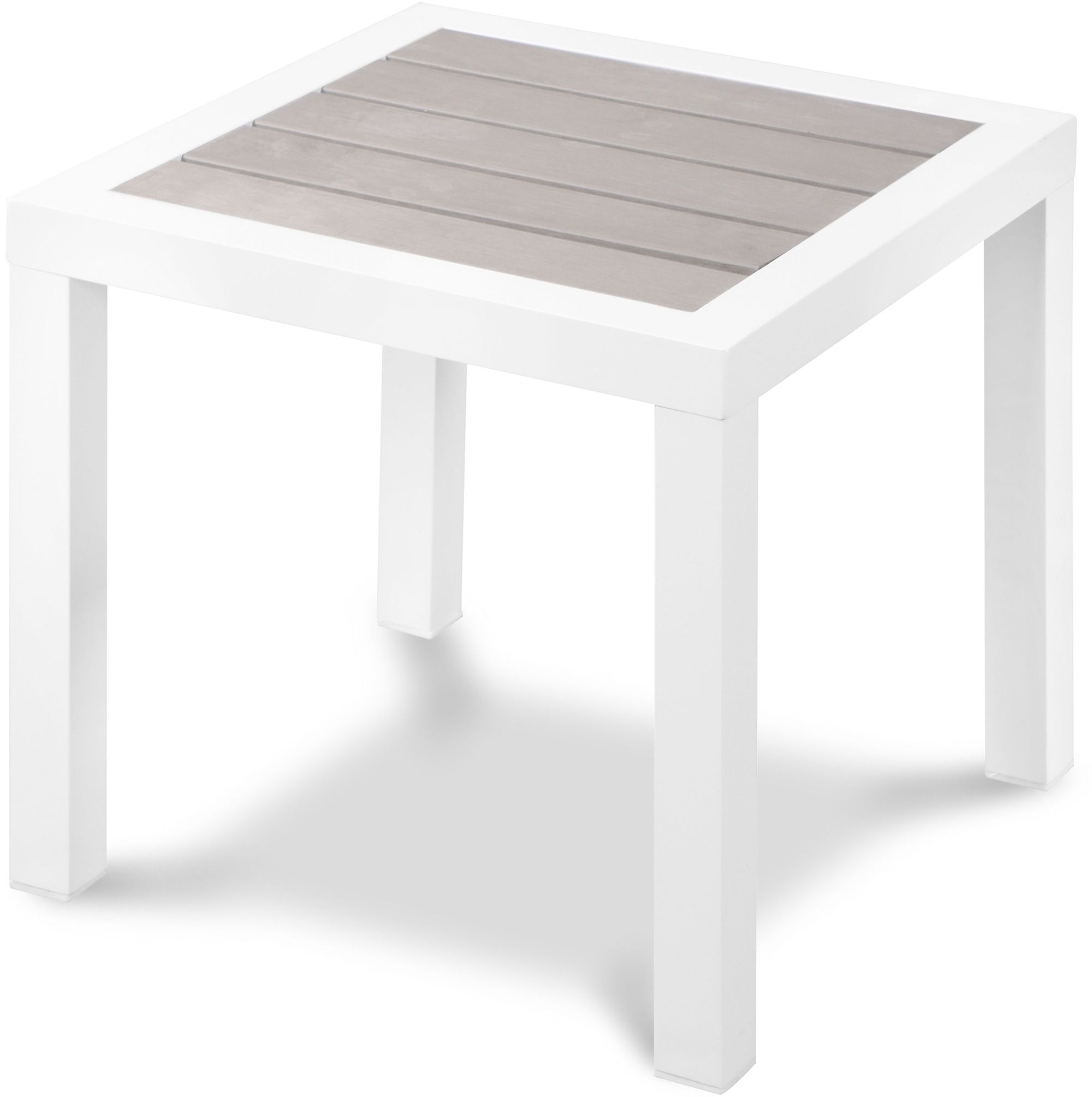 Nizuc 17" Square Outdoor Patio End Table with Aluminum Frame