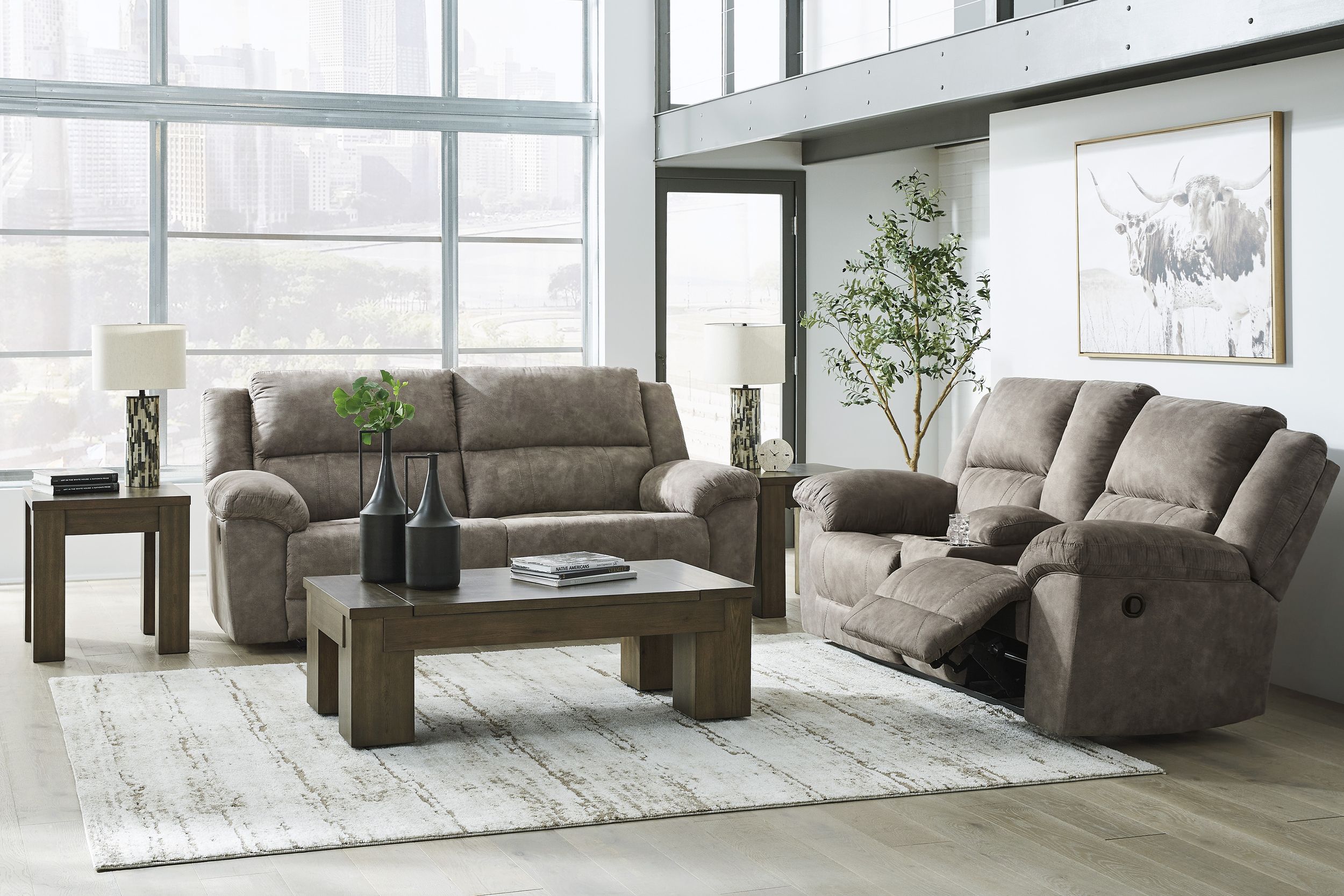 Laresview Polyester Reclining Living Room Set