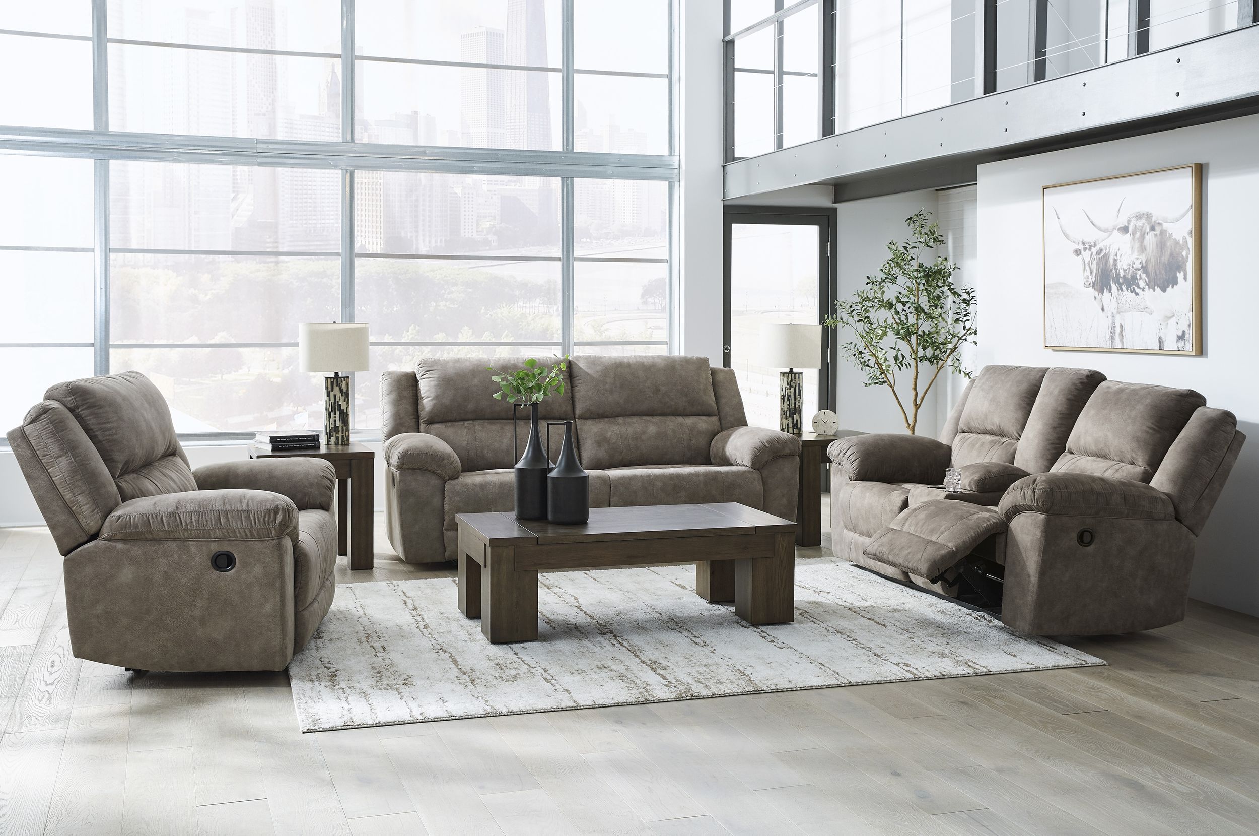 Laresview Polyester Reclining Living Room Set