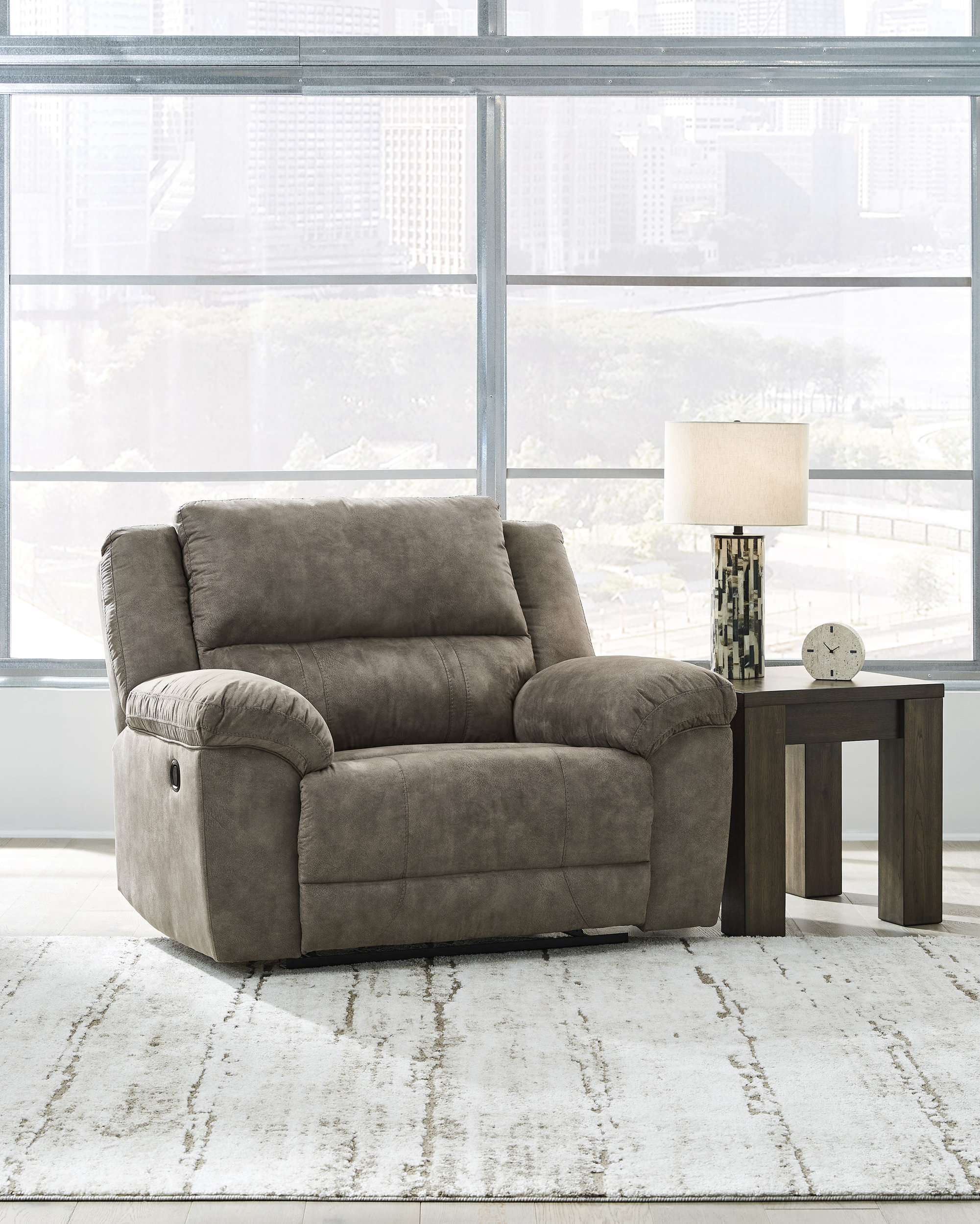 Laresview Faux Leather Zero Wall Wide Seat Recliner