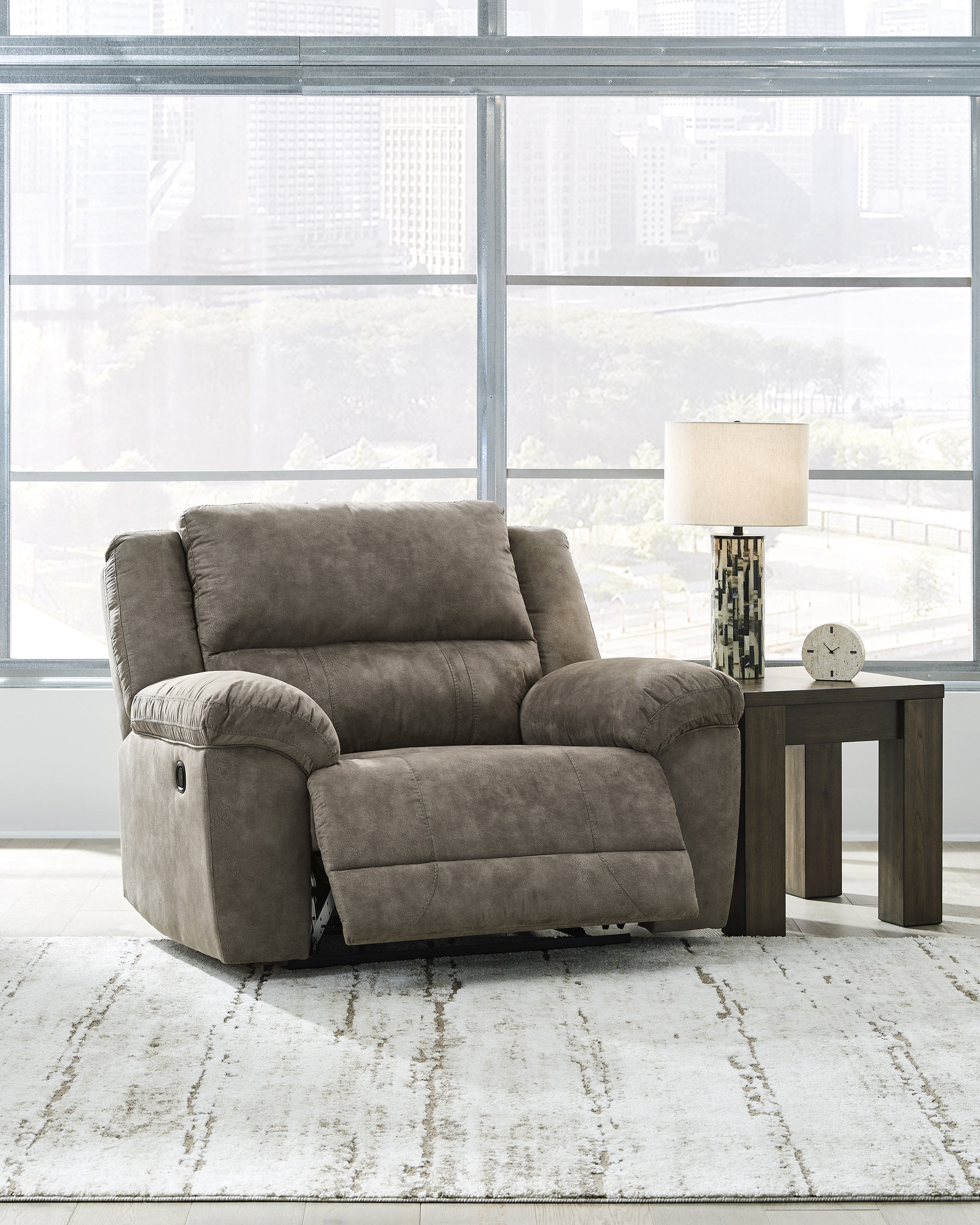 Laresview Faux Leather Zero Wall Wide Seat Recliner