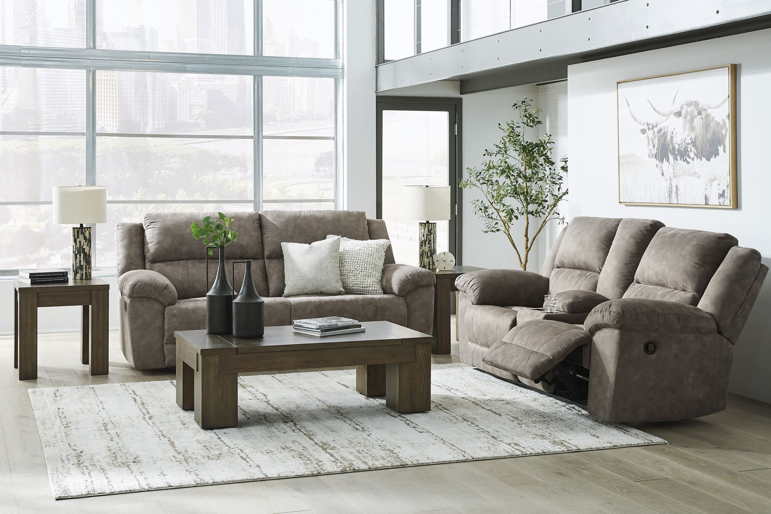 Laresview Reclining Sofa Loveseat