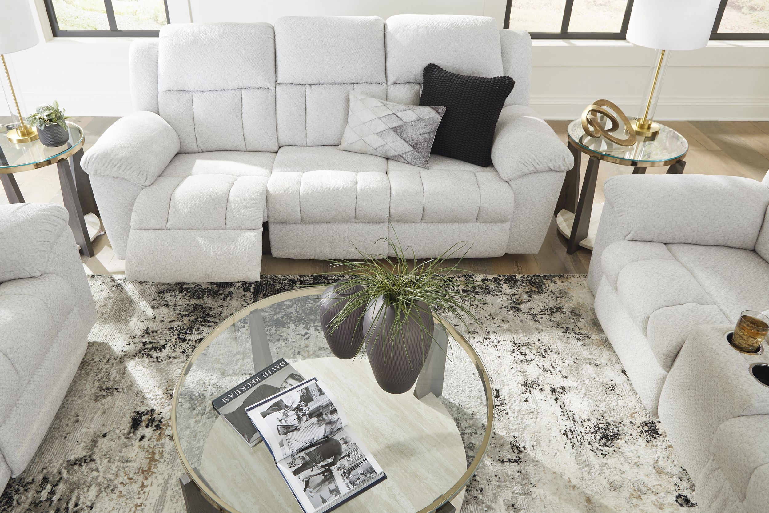 Frohn Polyester Reclining Living Room Set