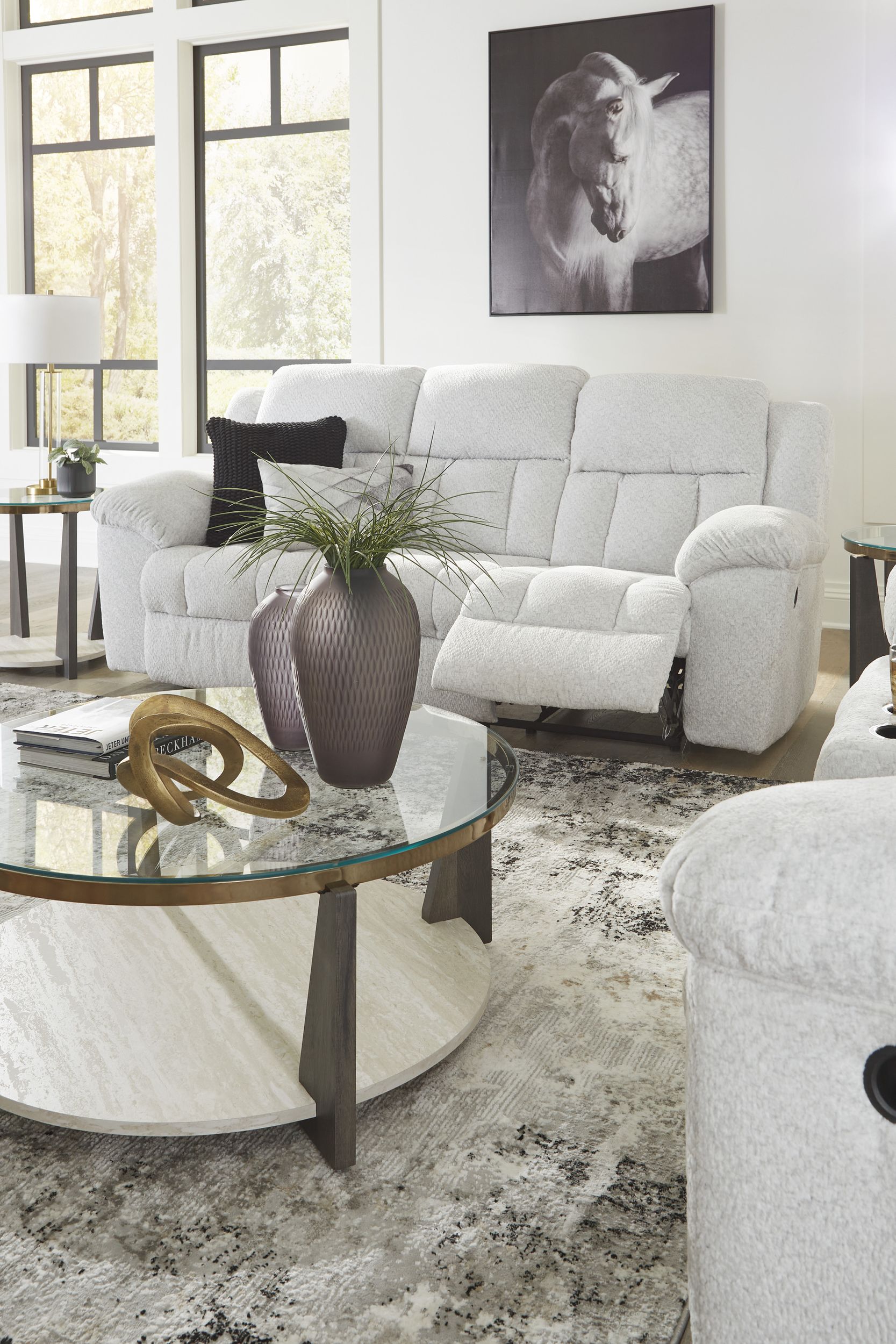 Frohn Polyester Reclining Living Room Set