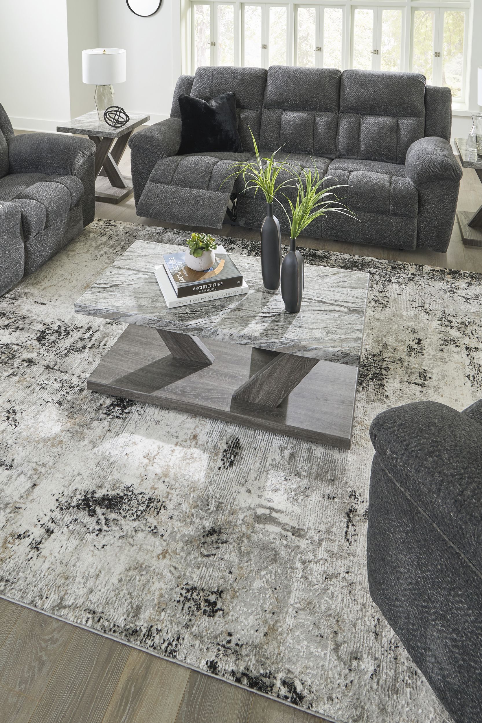 Frohn Polyester Reclining Living Room Set
