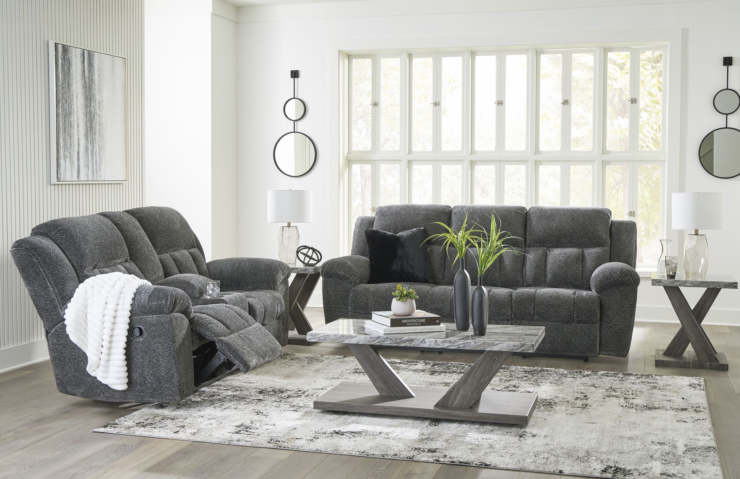 Frohn Polyester Reclining Living Room Set