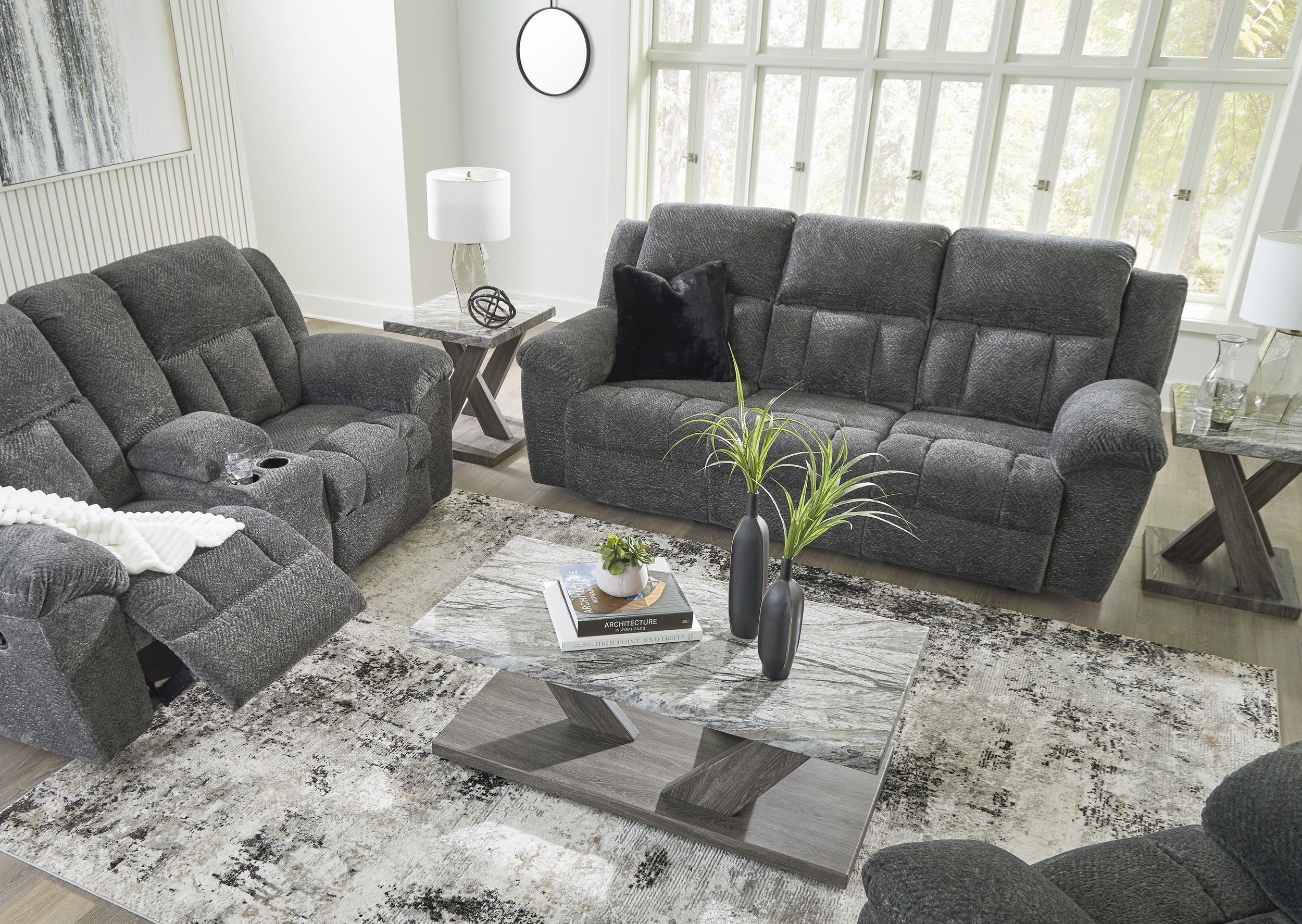 Frohn Polyester Reclining Living Room Set