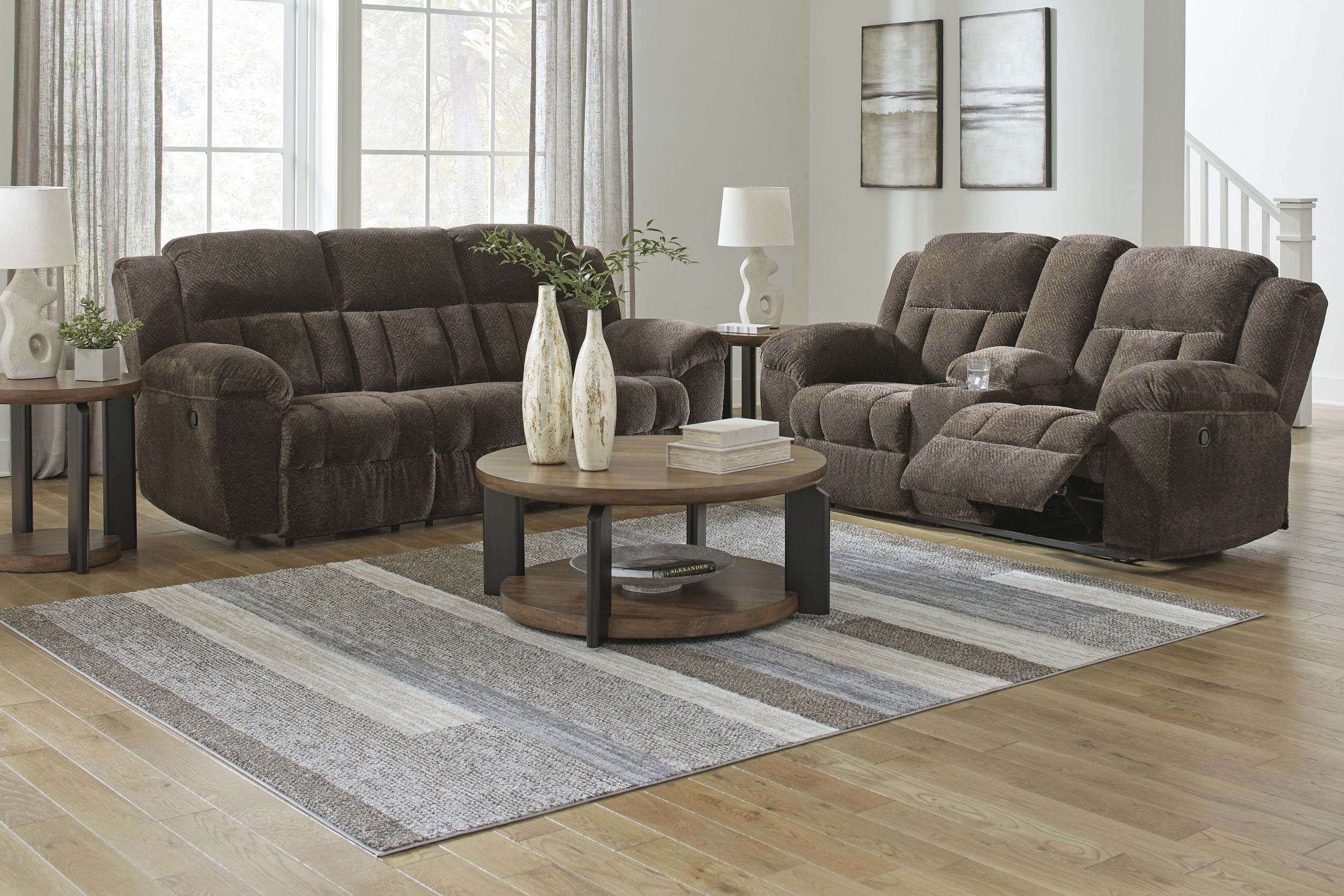 Frohn Polyester Reclining Living Room Set
