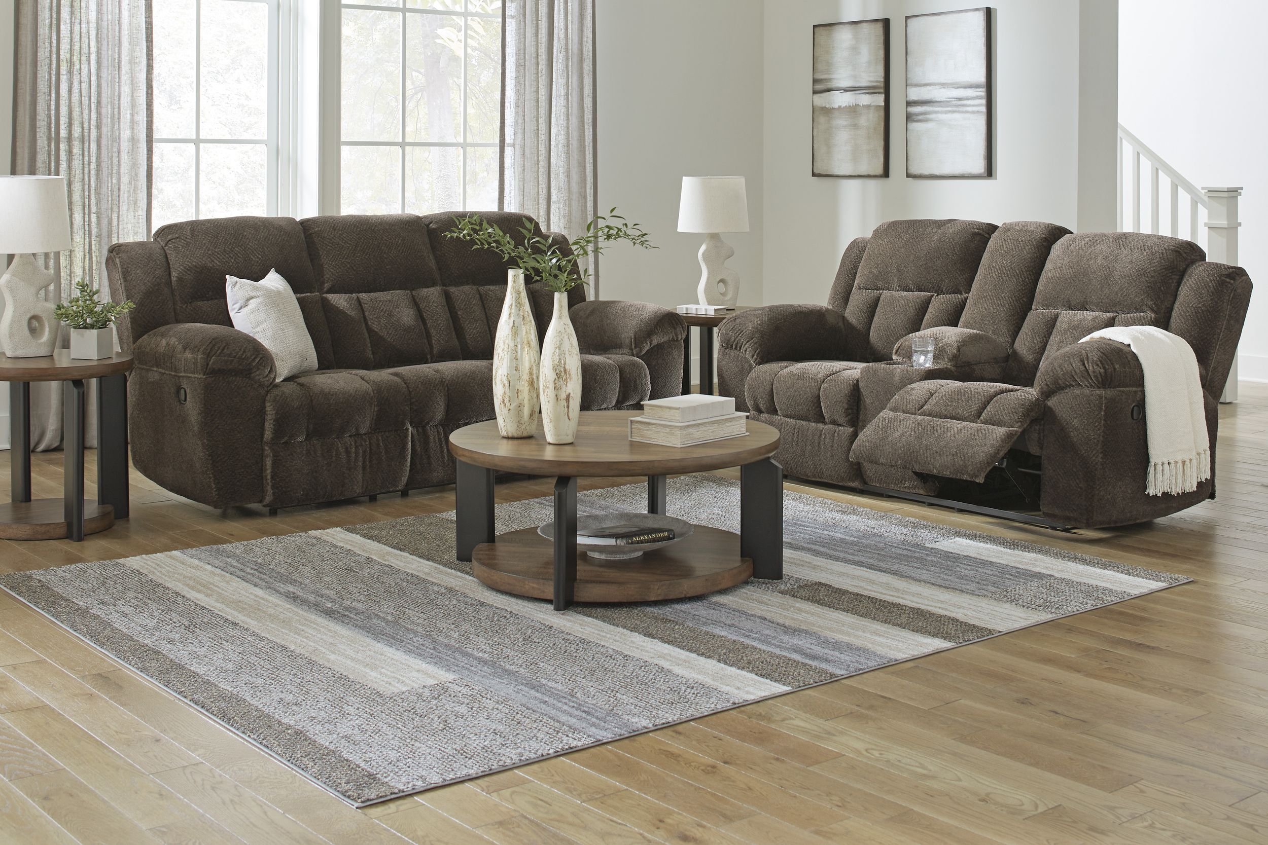 Frohn Polyester Reclining Living Room Set