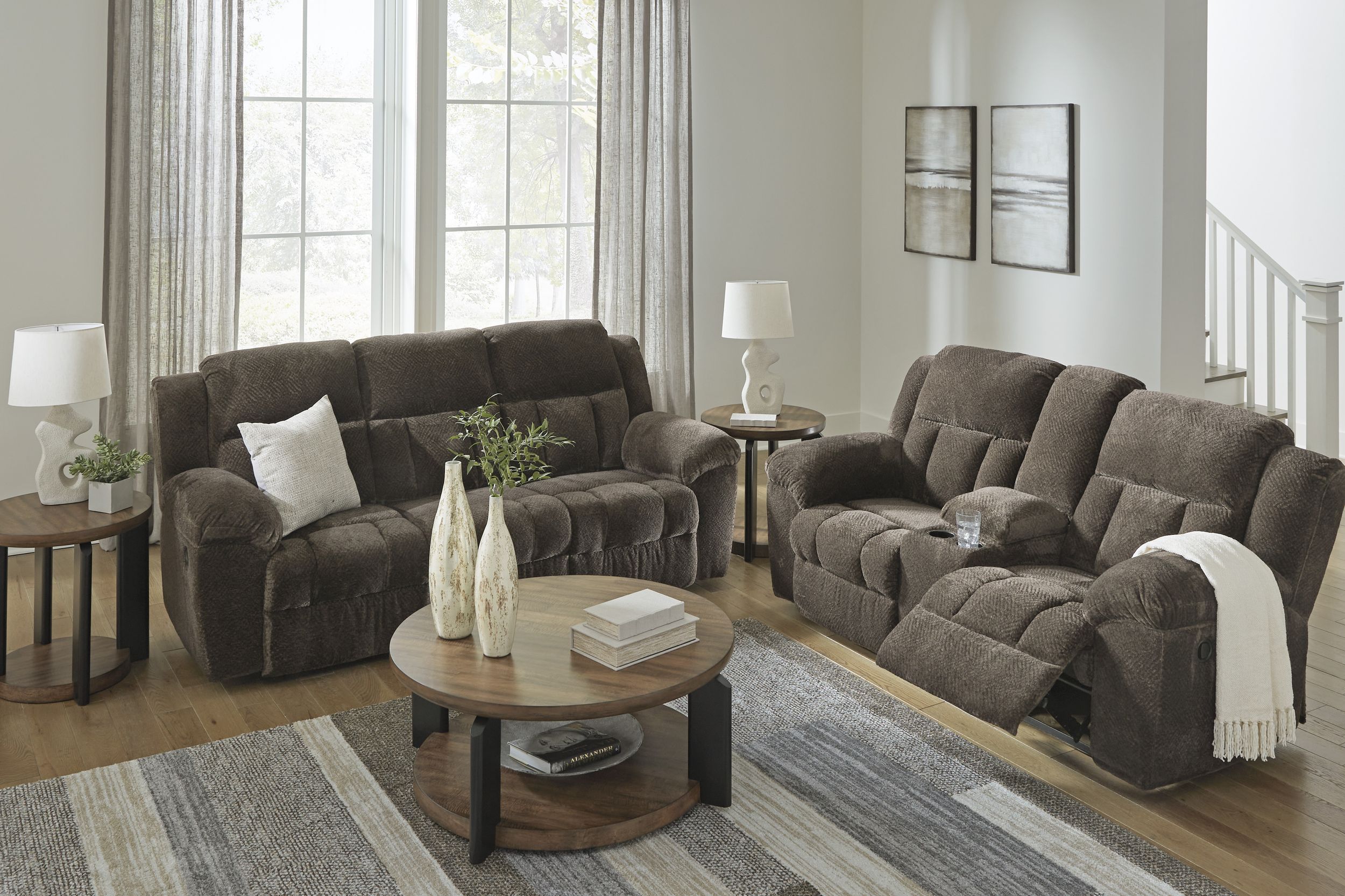 Frohn Polyester Reclining Living Room Set