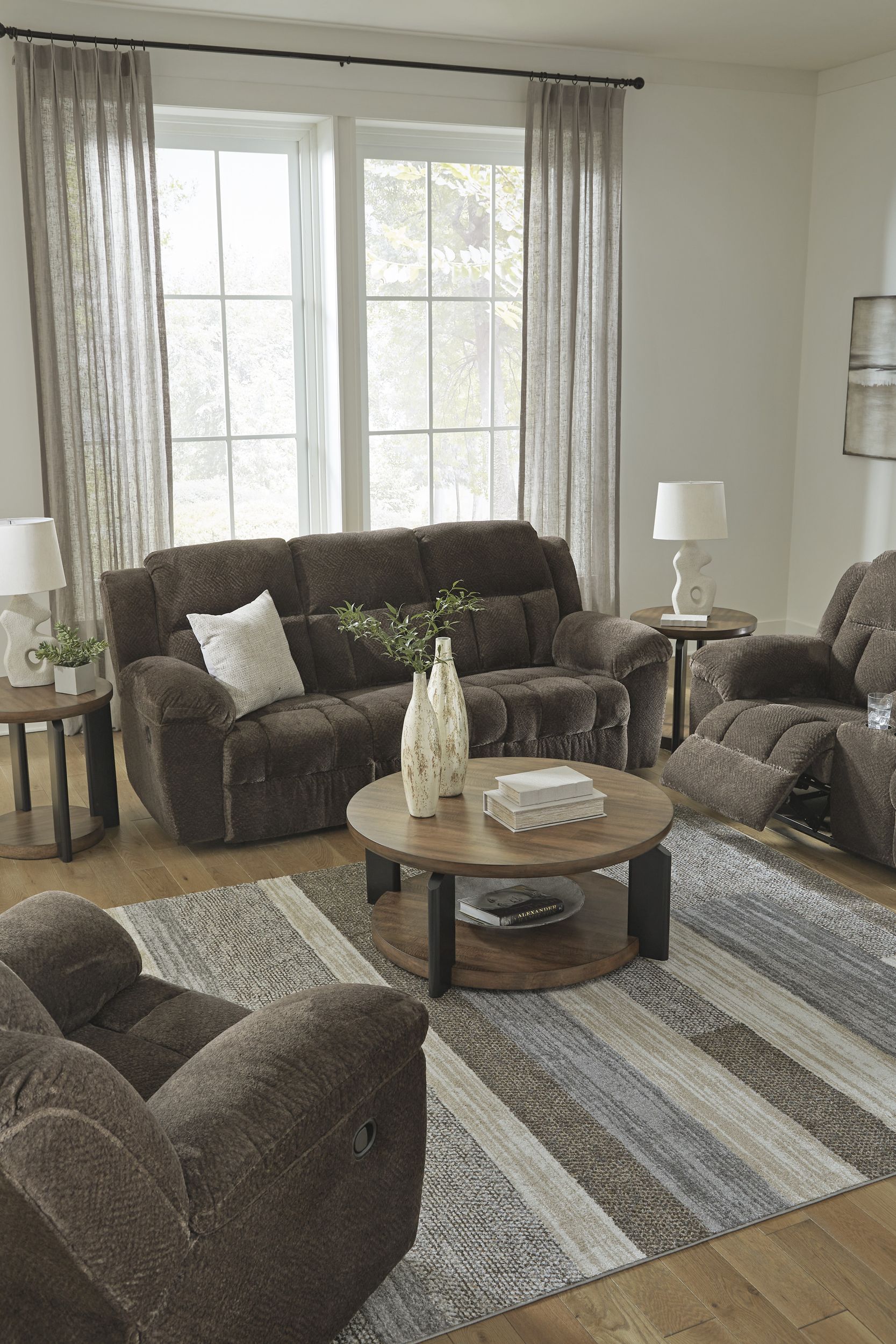 Frohn Polyester Reclining Living Room Set