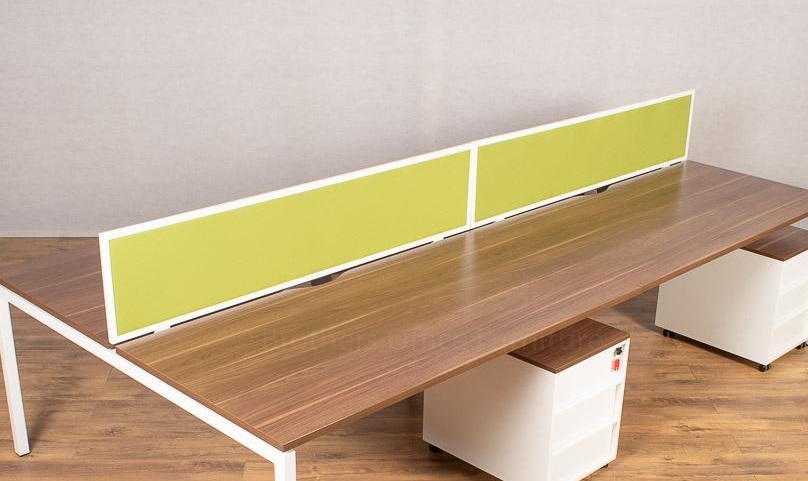 Nova Fabric Desk Screen w/Metal Frame for 4-Desk Bench (w/Metal Fittings)