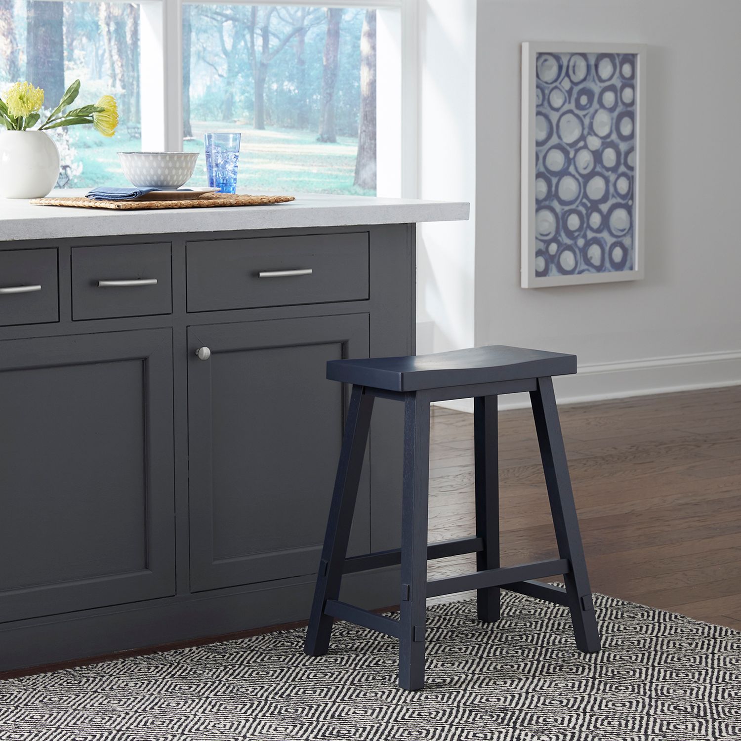 Creations Wood 24-Inch Sawhorse Counter Stool, Set of 2