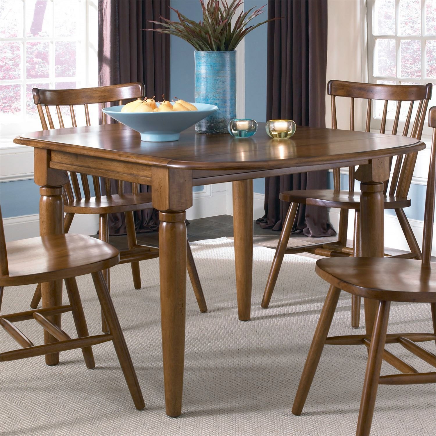 Creations Oval Drop-Leaf Dining Set | Tobacco Wood