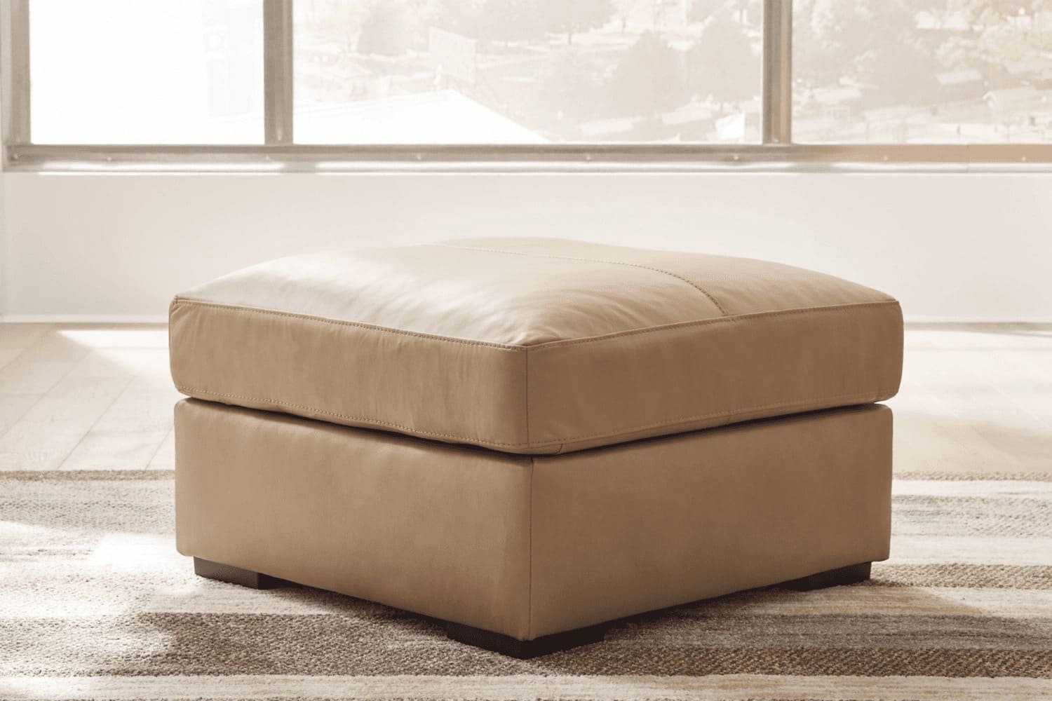 Bandon Leather Oversized Accent Ottoman