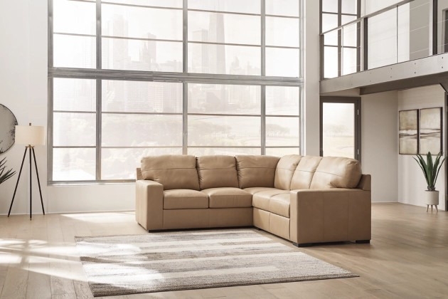Bandon 2-Piece Leather L-Shaped Sectional Sofa
