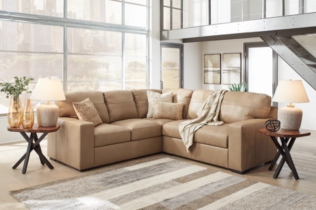 Bandon 2-Piece Leather L-Shaped Sectional Sofa