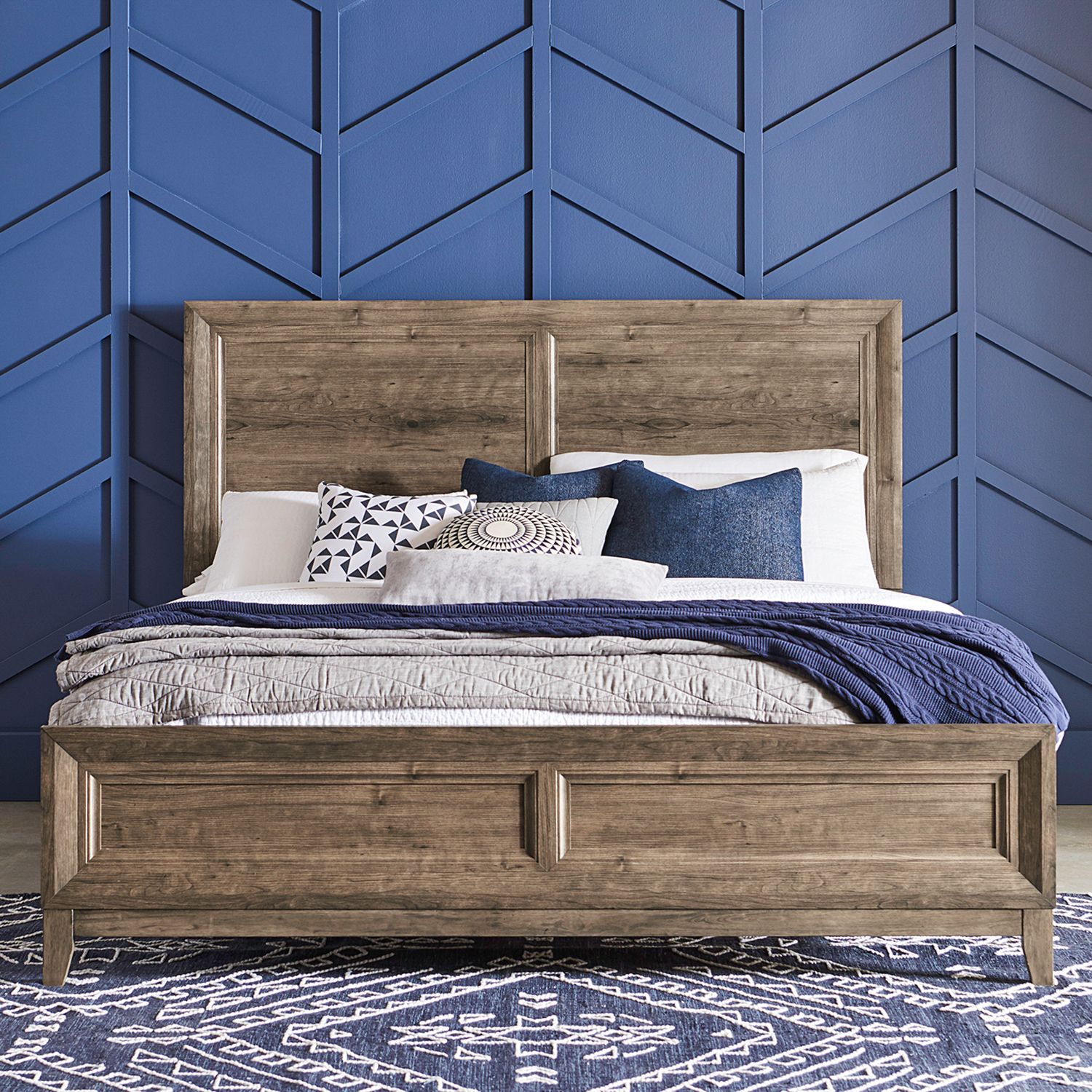 Ridgecrest Wood Panel Bedroom Set | Cobblestone Finish